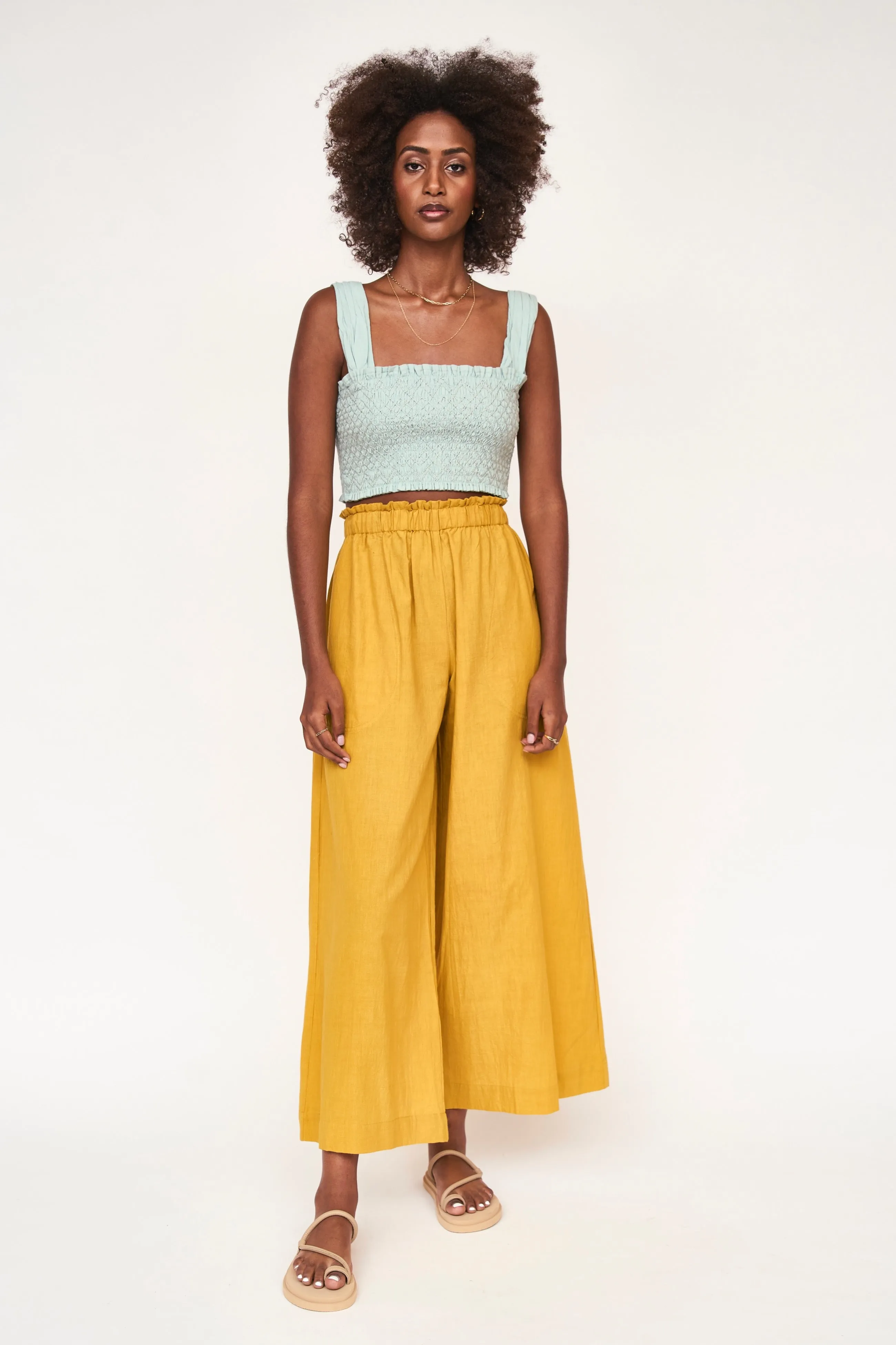 Savannah Smocked Top in Frost sold by Mirth