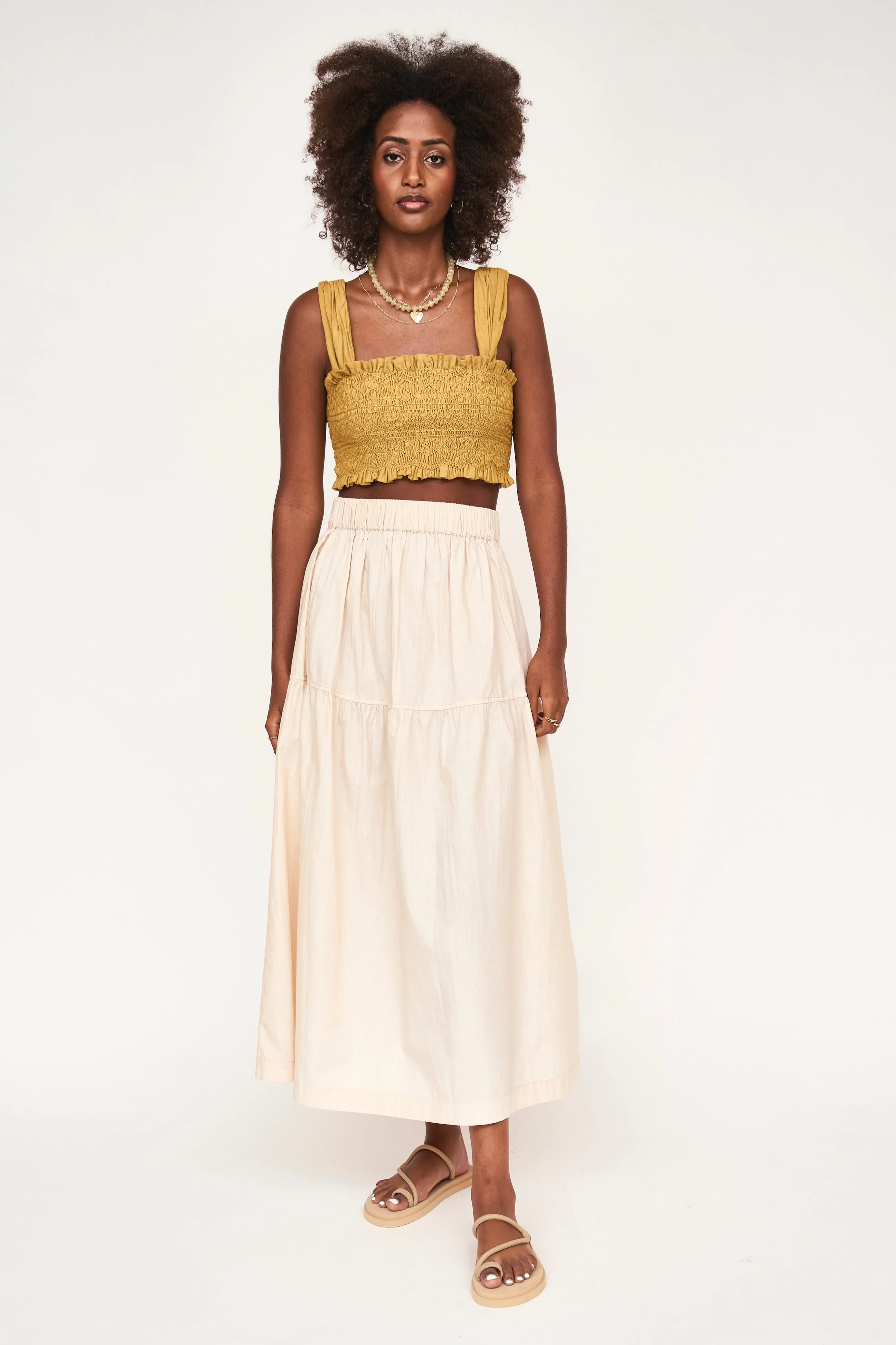 Savannah Smocked Top in Gilded sold by Mirth