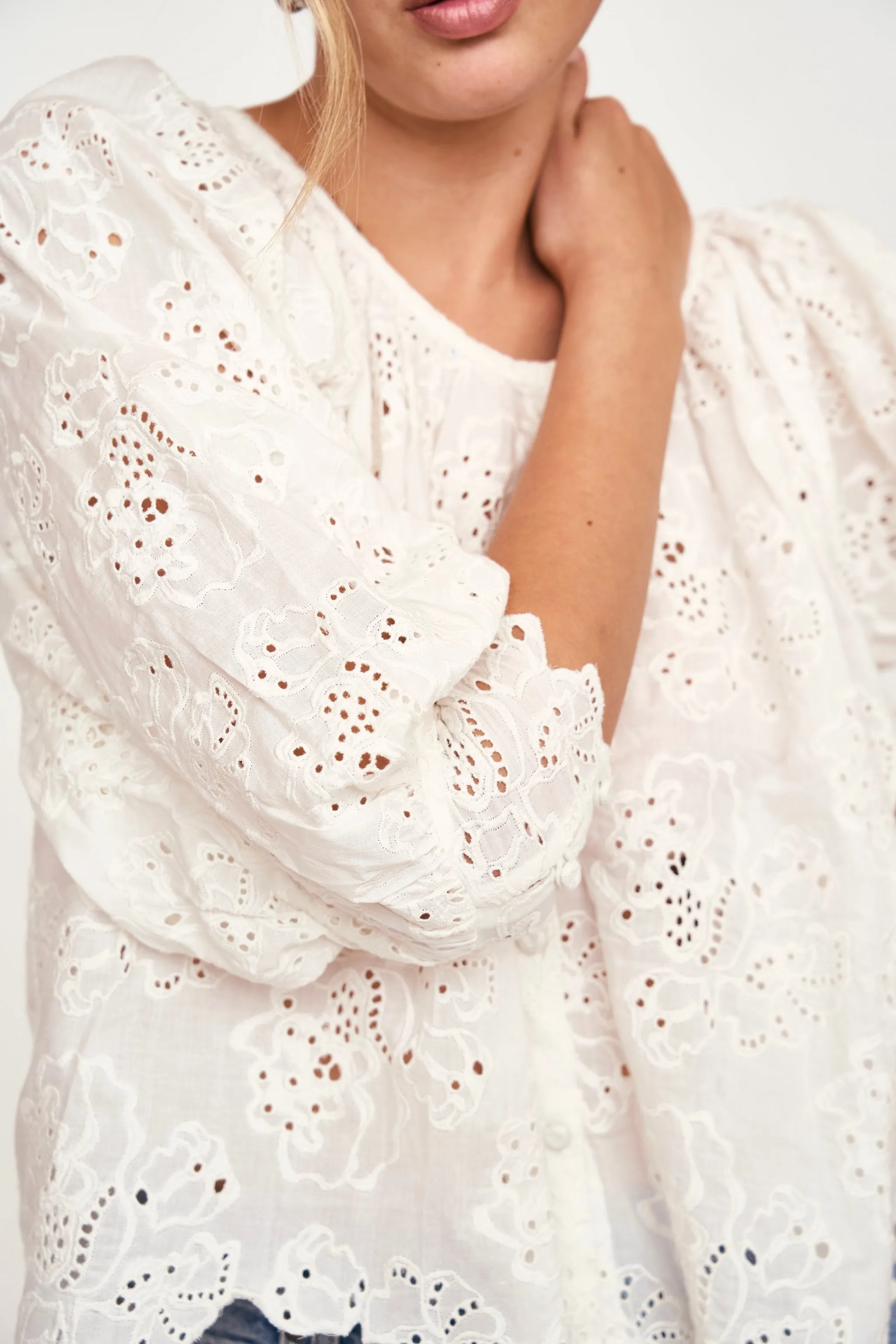 Seville Top in White Eyelet sold by Mirth product image thumbnail 3