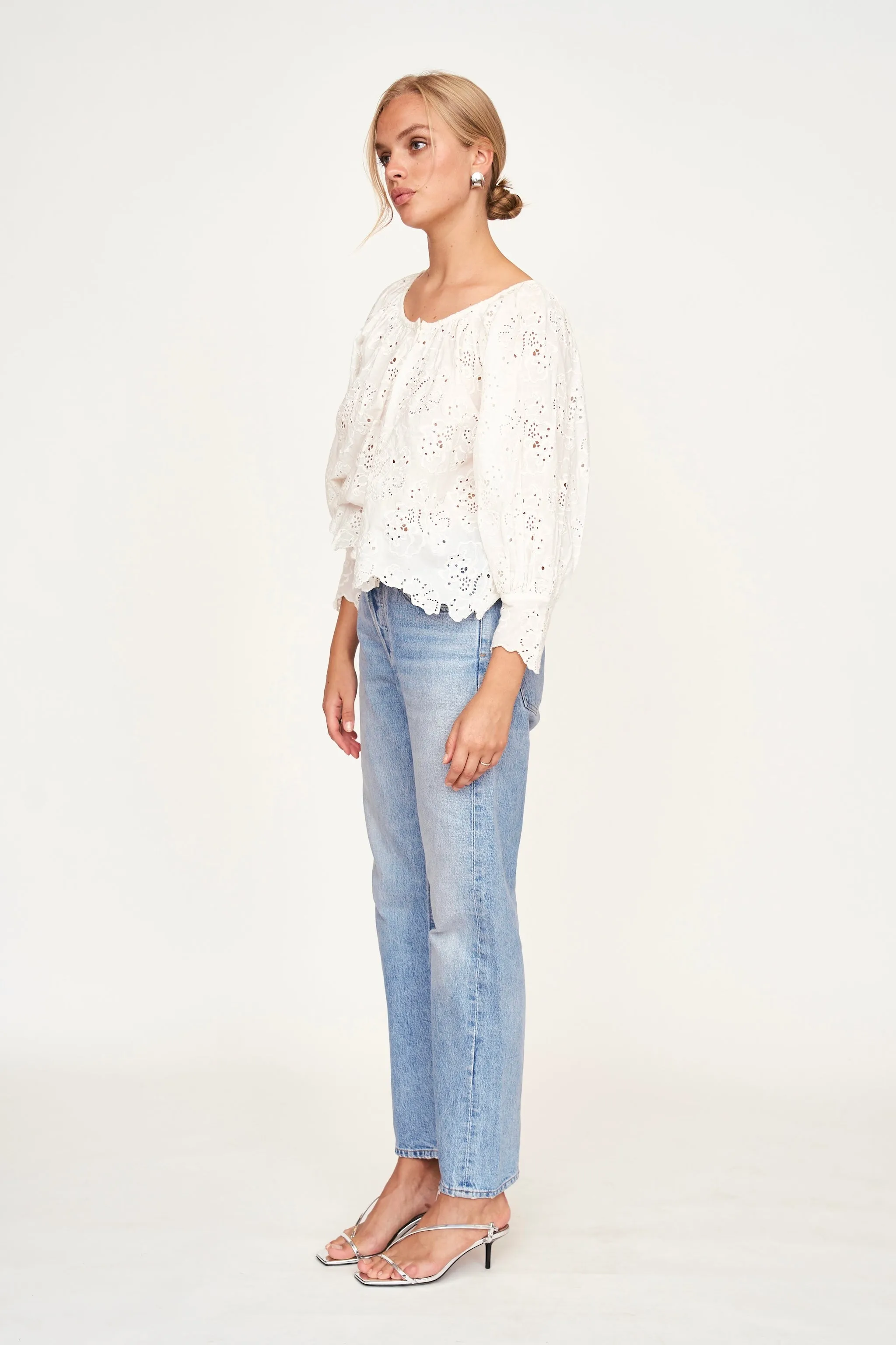 Seville Top in White Eyelet sold by Mirth product image thumbnail 4