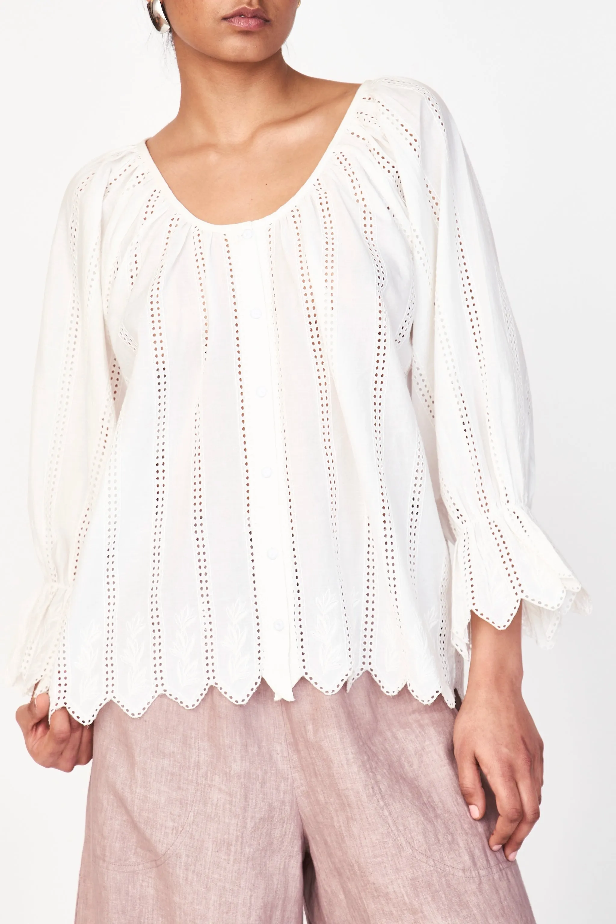 Seville Top in White Vine Eyelet sold by Mirth product image thumbnail 2