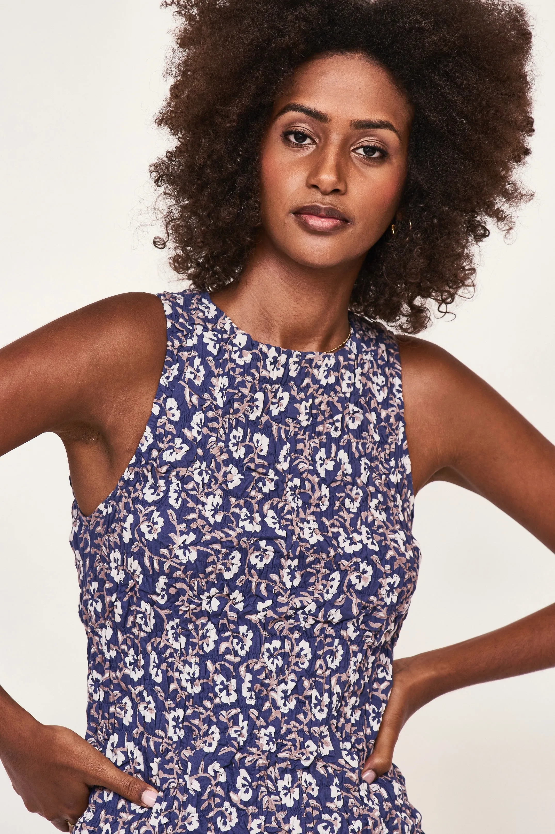 Shoreditch Smocked Tank Dress in Petunia sold by Mirth product image thumbnail 3