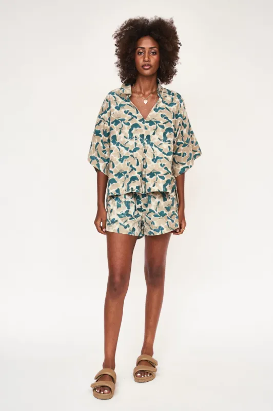 Track Shorts in Plumeria sold by Mirth