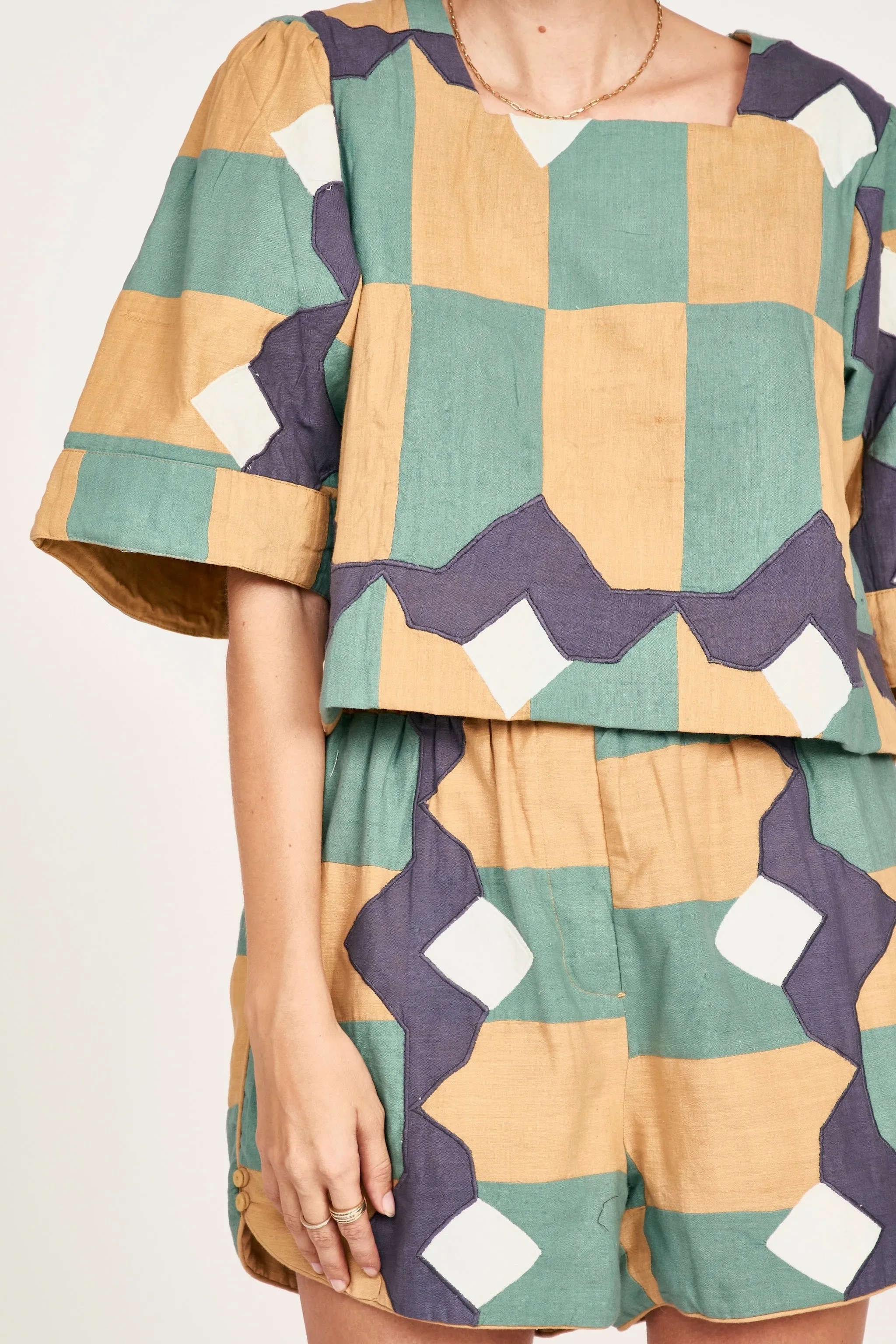 Track Short in Teal Origami sold by Mirth product image thumbnail 5