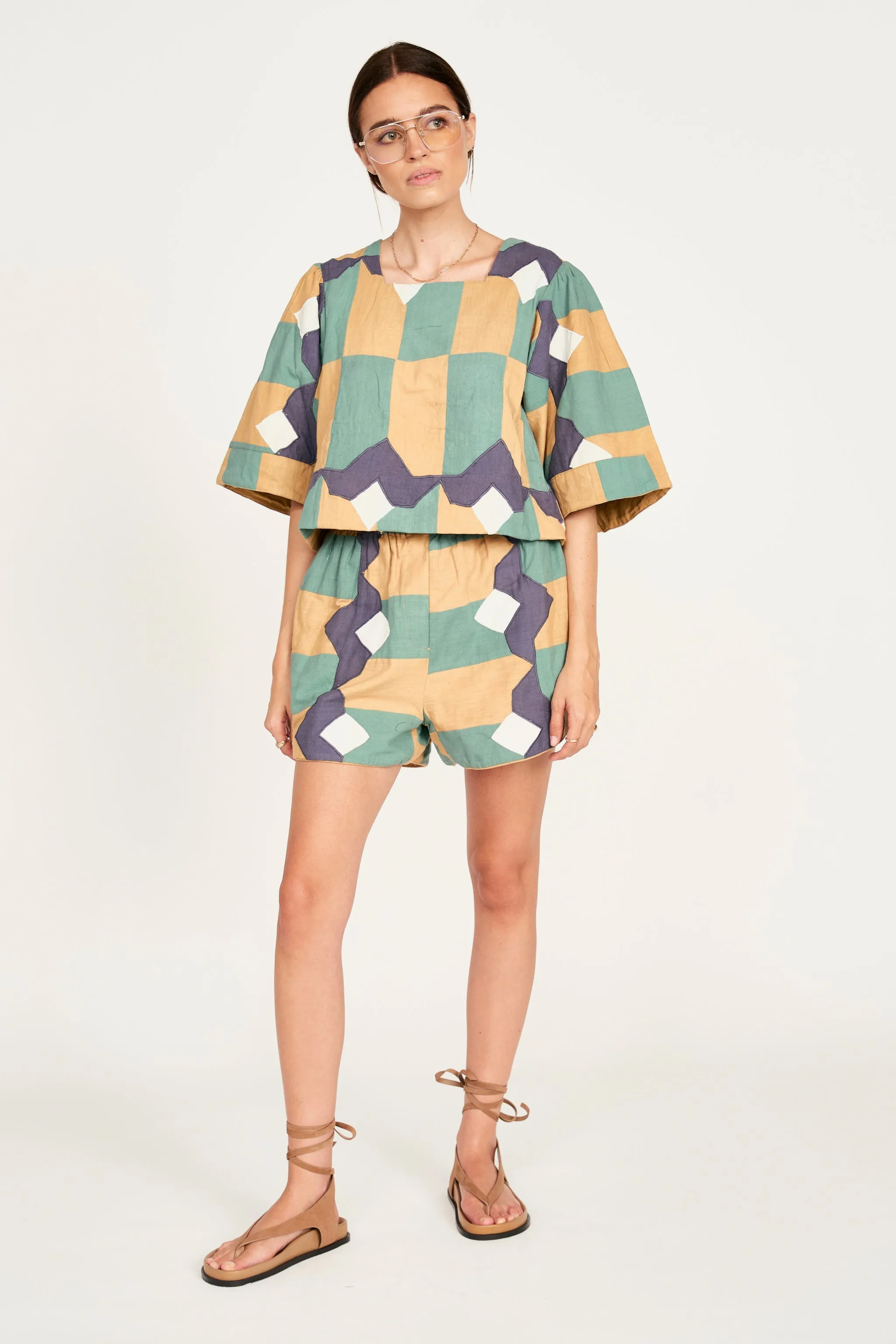 Track Short in Teal Origami sold by Mirth