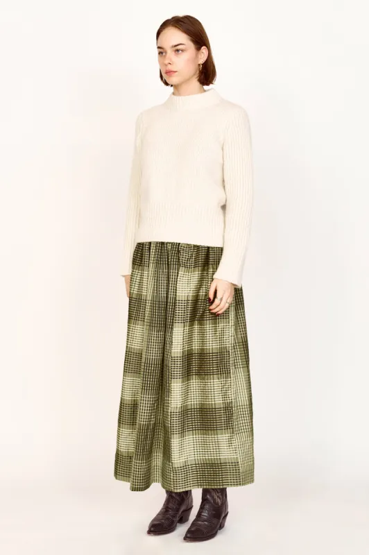 Verona Skirt in Olive Plaid sold by Mirth