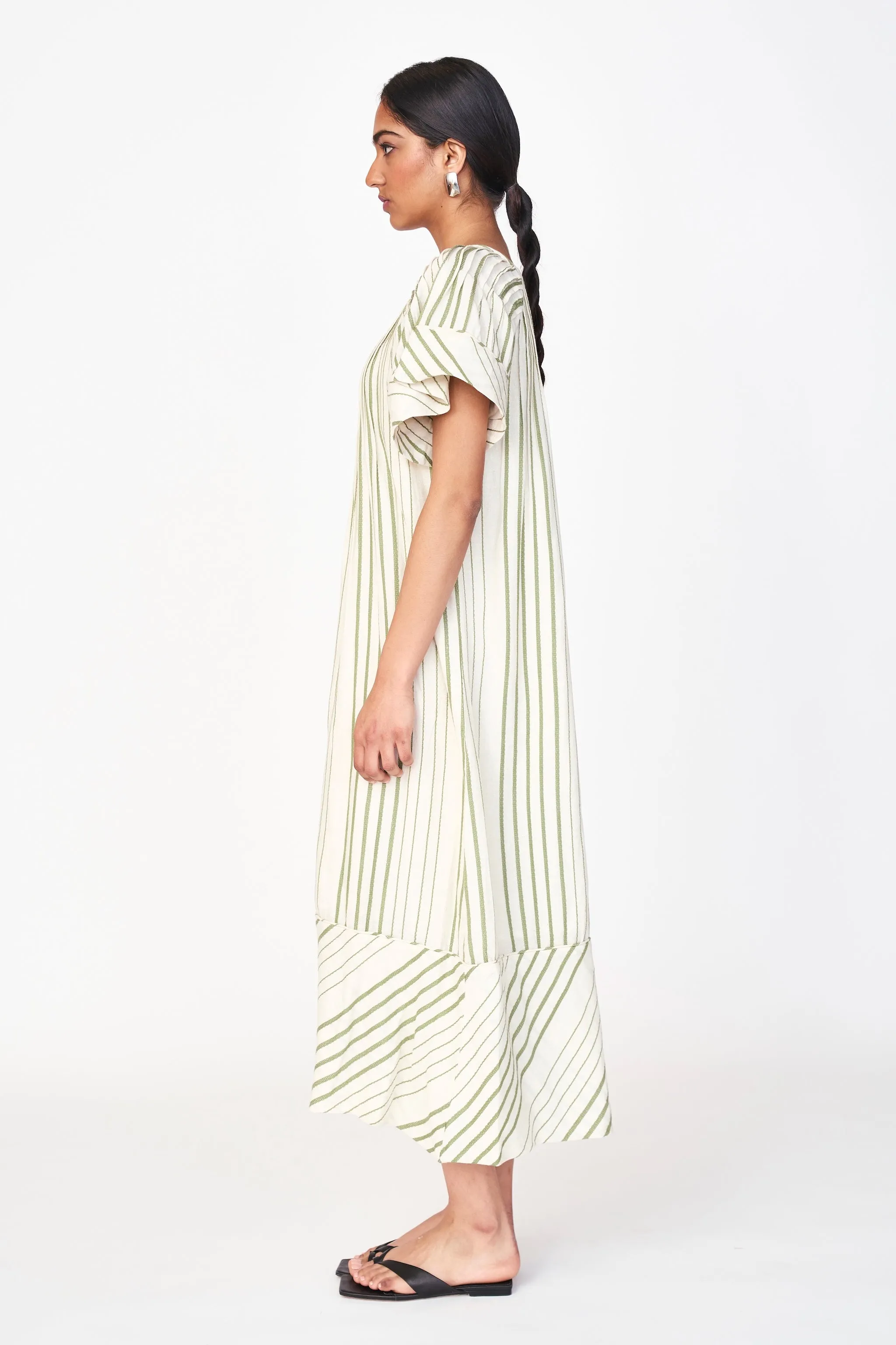 Vienna Pintuck Dress in Garden Stripe sold by Mirth product image thumbnail 4