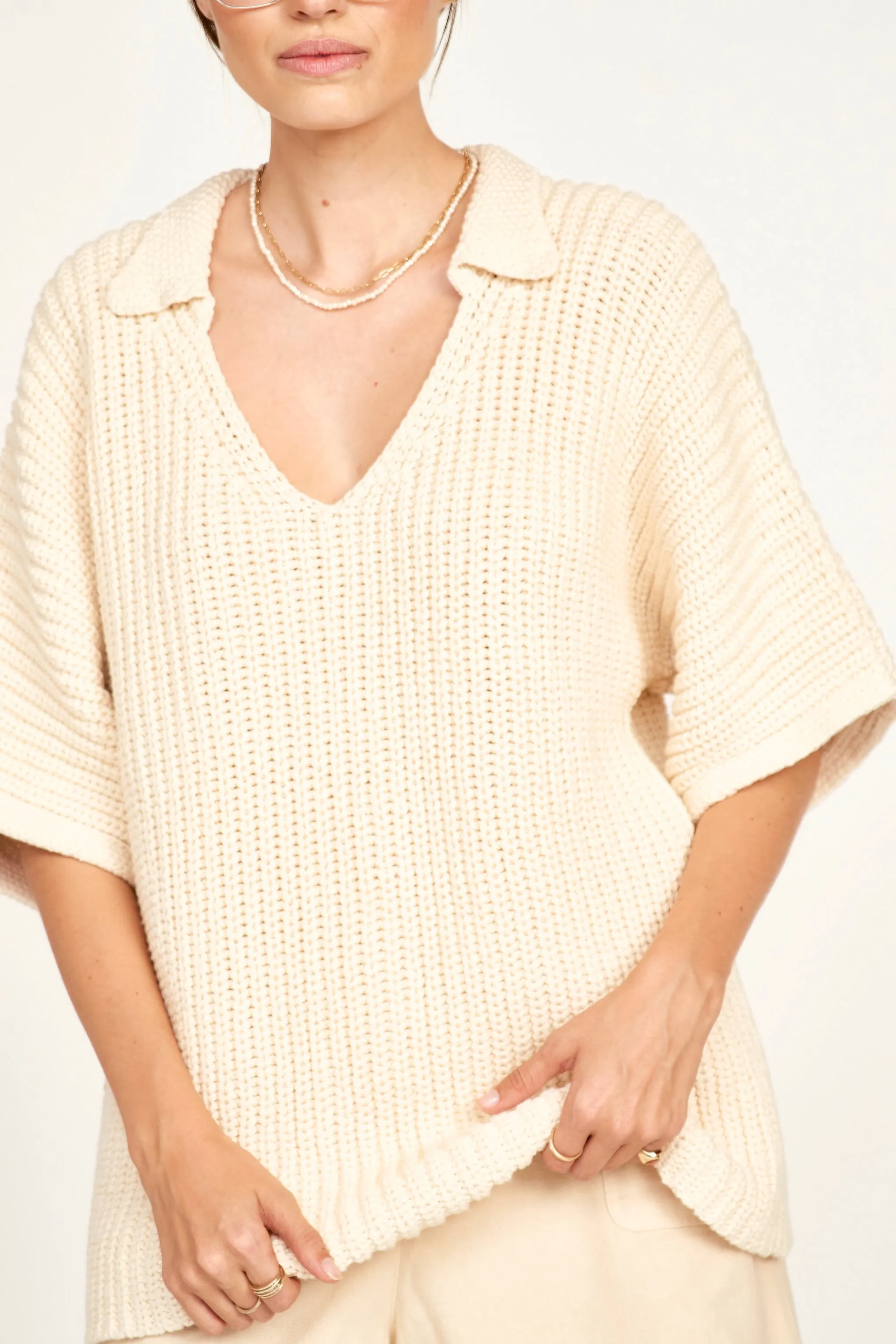 Westport Knit Top in Bone sold by Mirth product image thumbnail 2