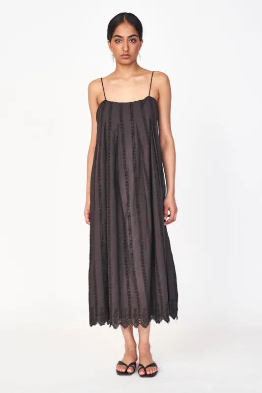 Zuma Dress in Black Vine Eyelet sold by Mirth