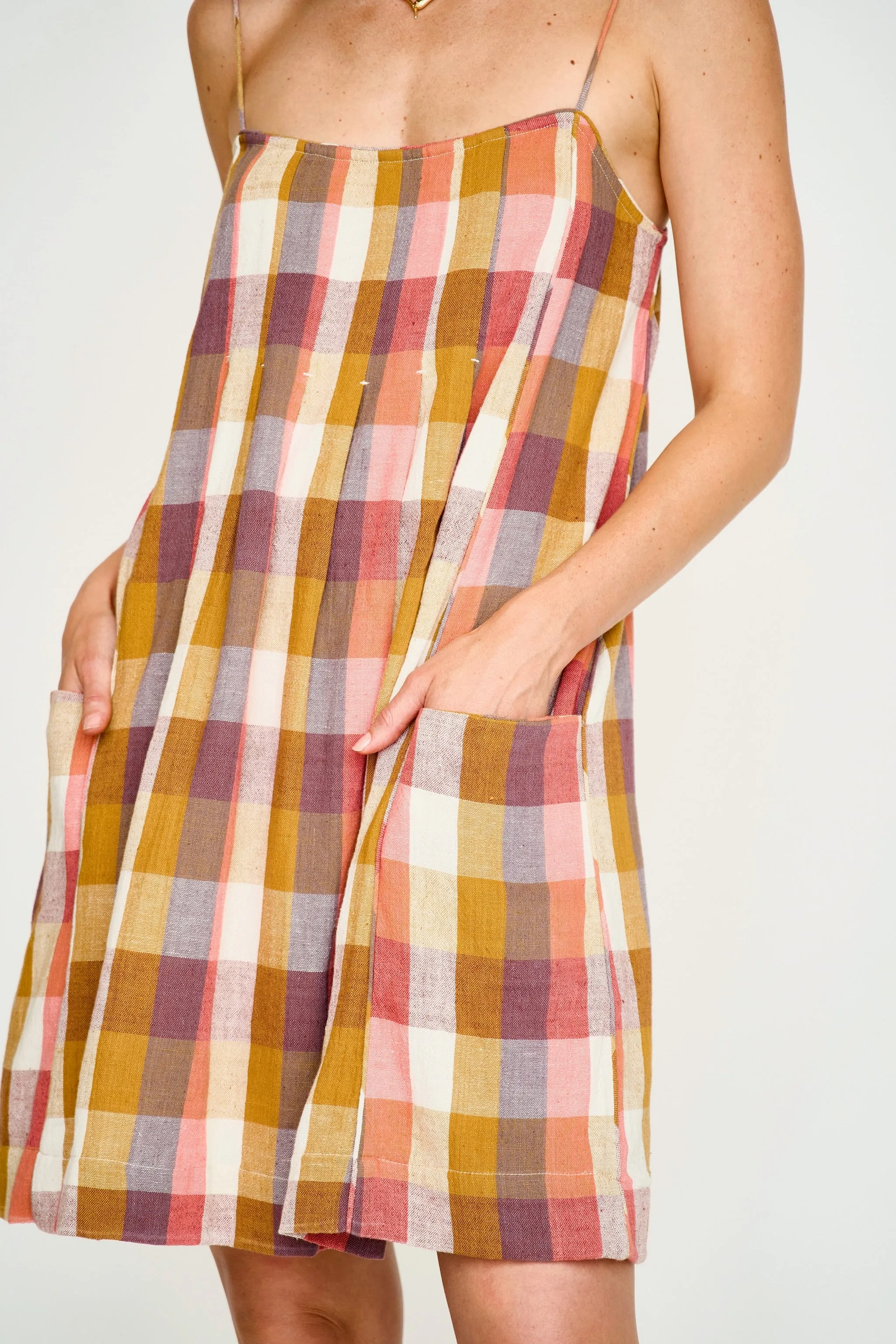 Zuma Short Dress in Sunset Plaid sold by Mirth product image thumbnail 2