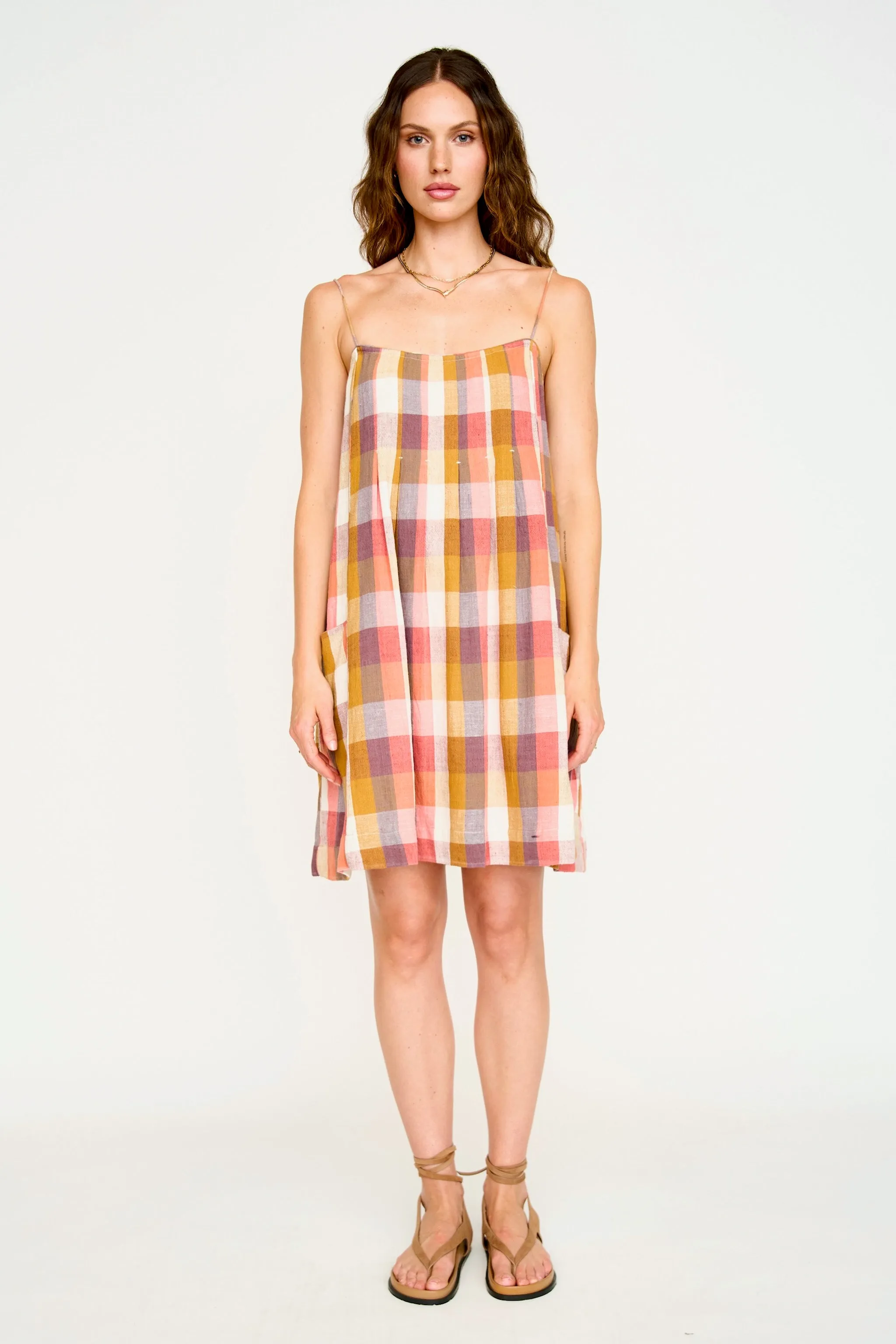 Zuma Short Dress in Sunset Plaid sold by Mirth