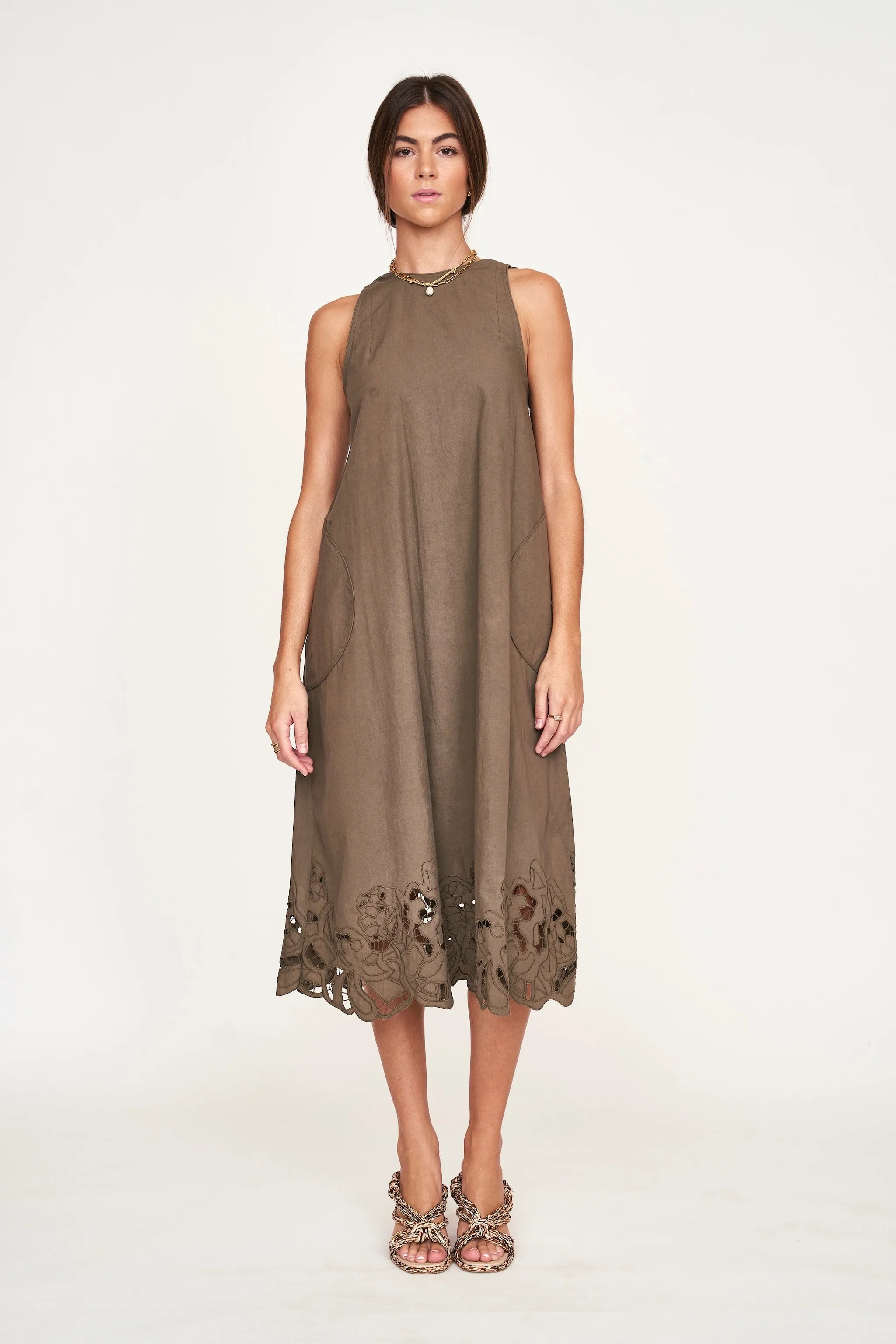 Ica Cutwork Dress in Branch sold by Mirth