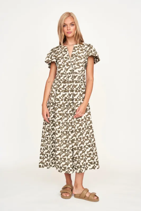 Beacon Hill Dress in Seaglass in Branch made by Mirth