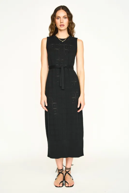 Kona Pointelle Knit Dress in Black sold by Mirth