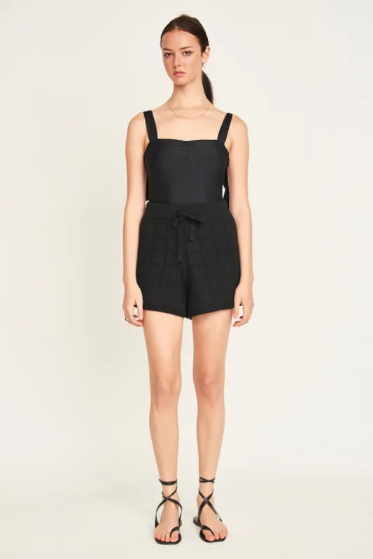 Petra Pointelle Knit Short in Black sold by Mirth