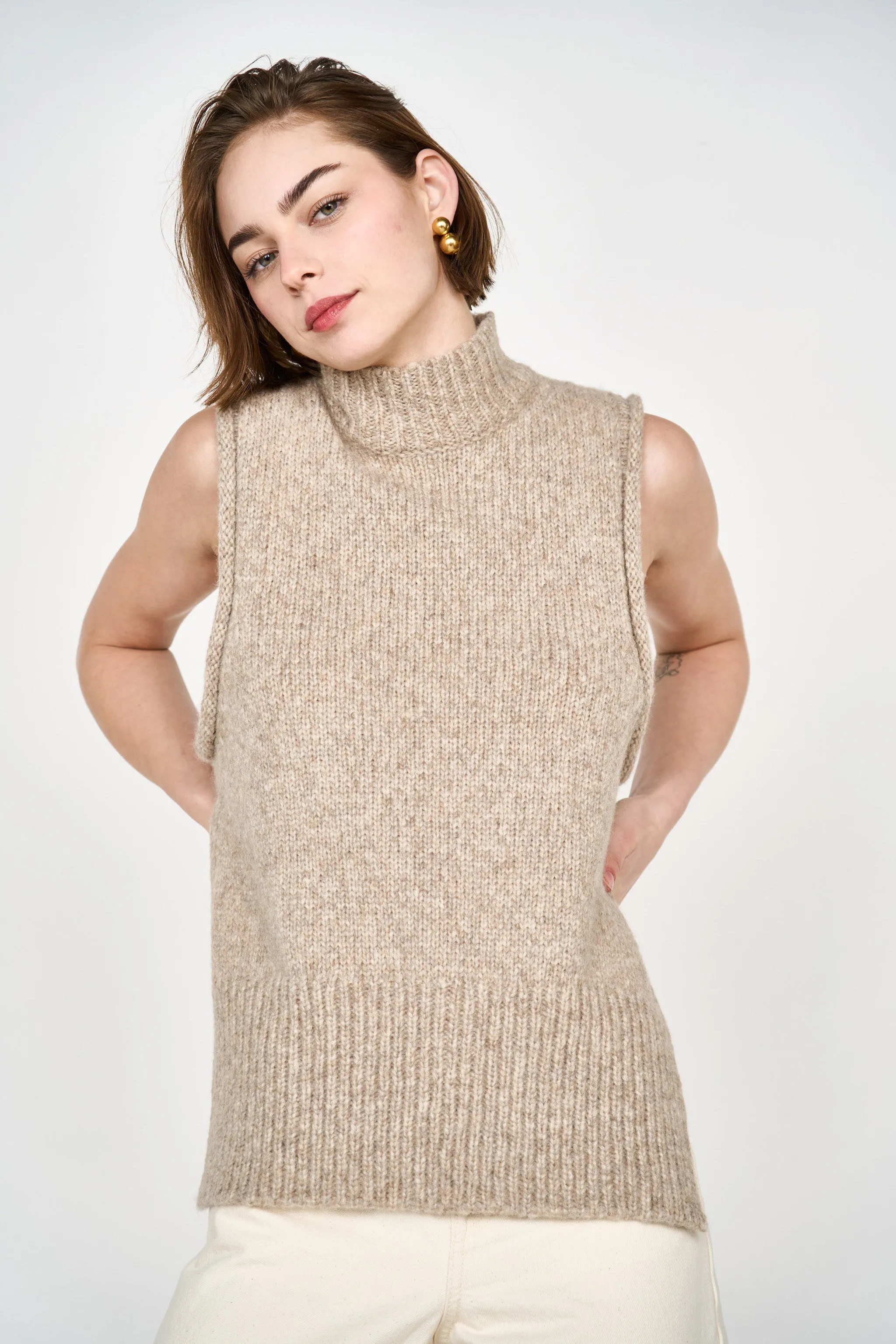 Aspen Open Side Vest in Camel sold by Mirth product image thumbnail 5