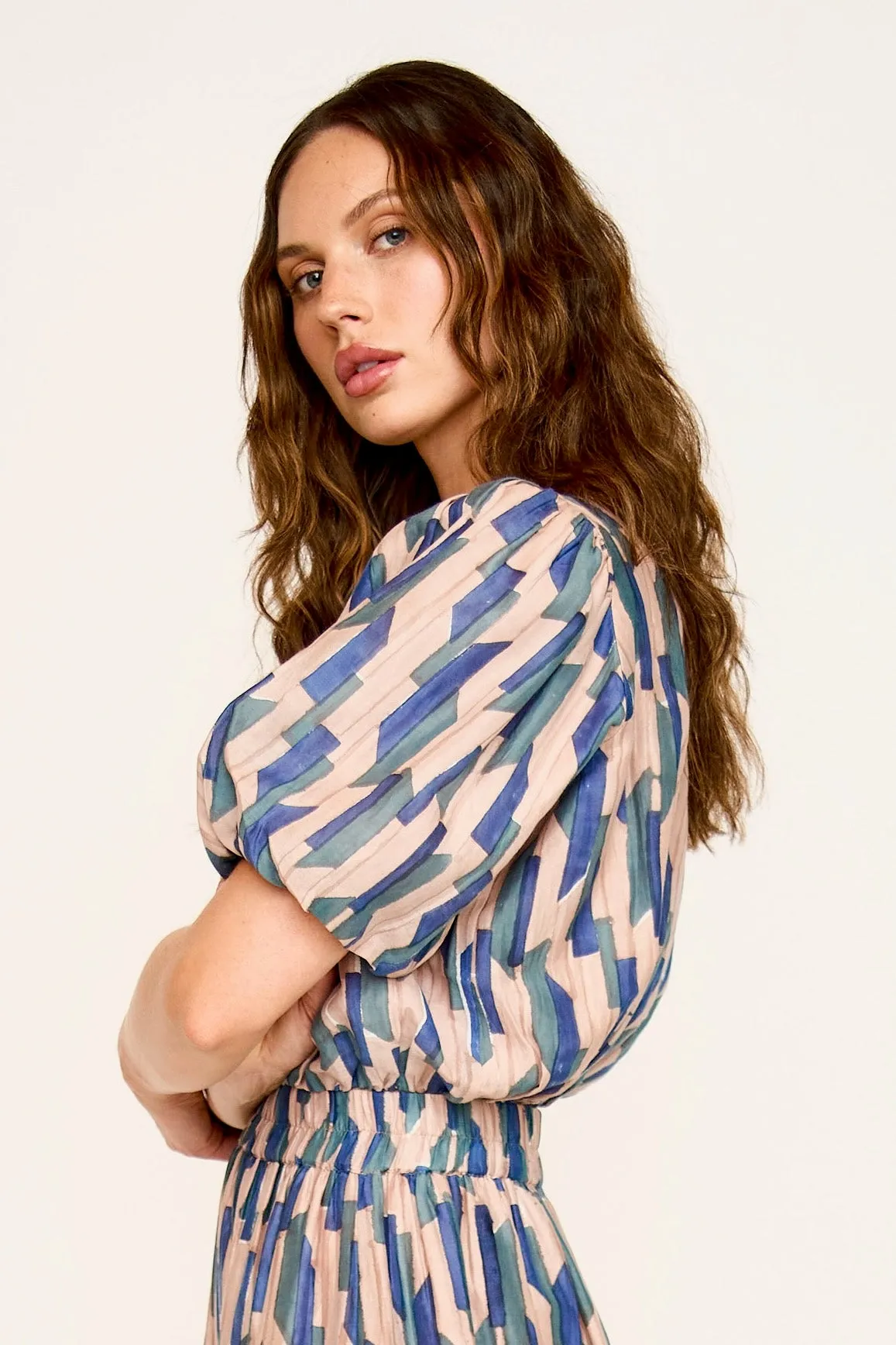 Andaman Bubble Top in Cerulean Rainfall sold by Mirth product image thumbnail 4