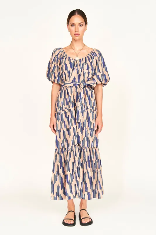 Capri Dress in Cerulean Rainfall sold by Mirth
