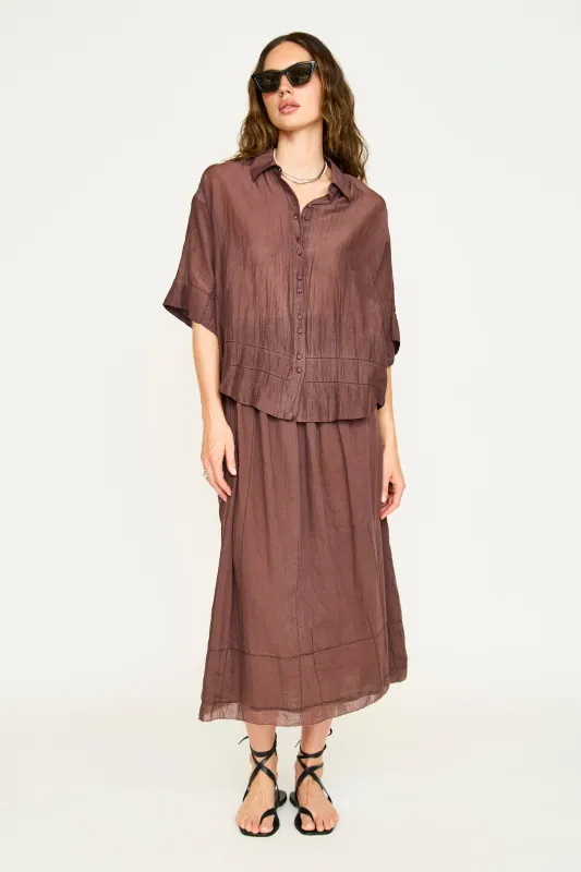 Kyoto Short Sleeved Shirt in Grappa sold by Mirth