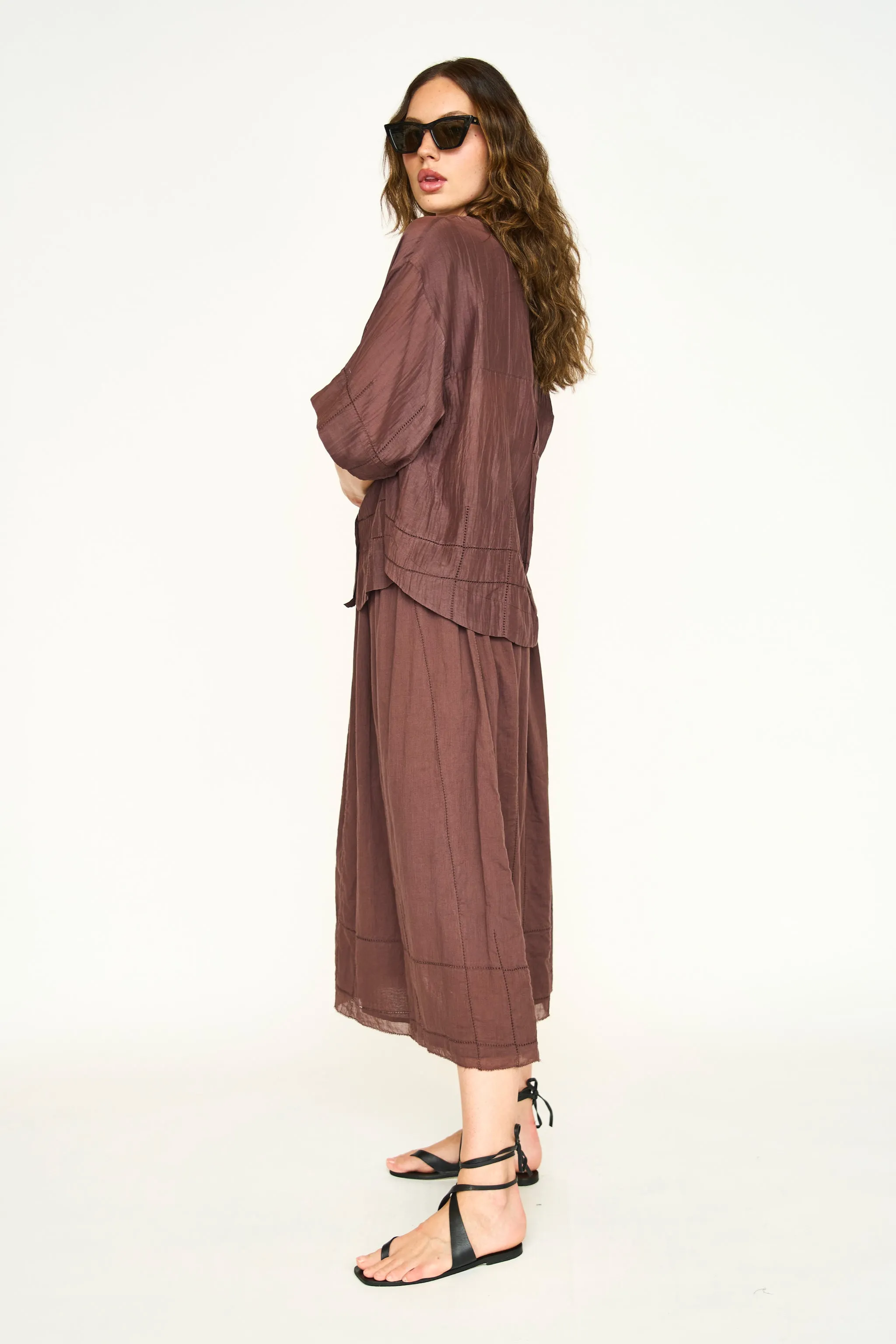 Kyoto Short Sleeved Shirt in Grappa sold by Mirth product image thumbnail 3