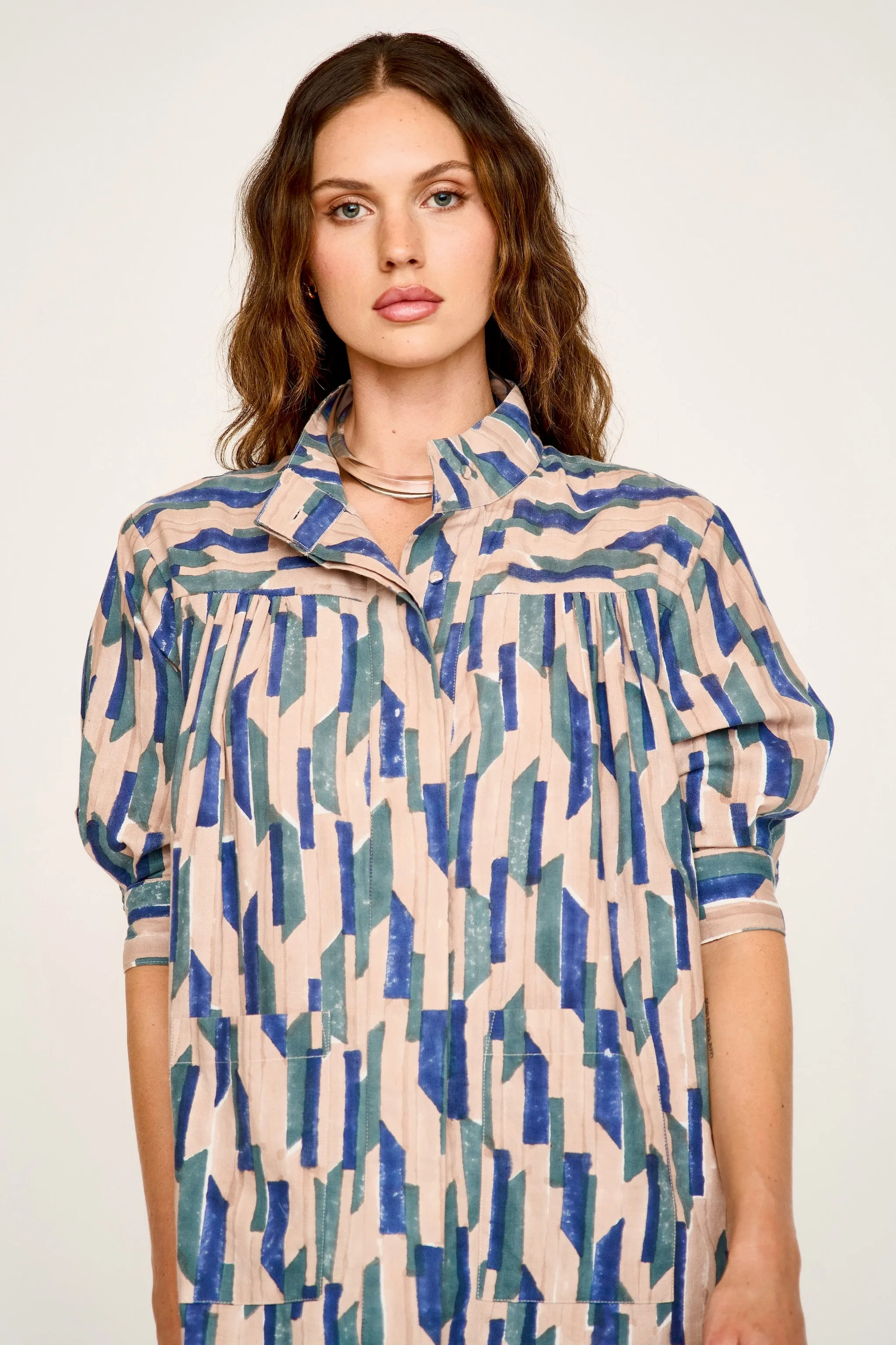 Marfa Dress in Cerulean Rainfall sold by Mirth product image thumbnail 5