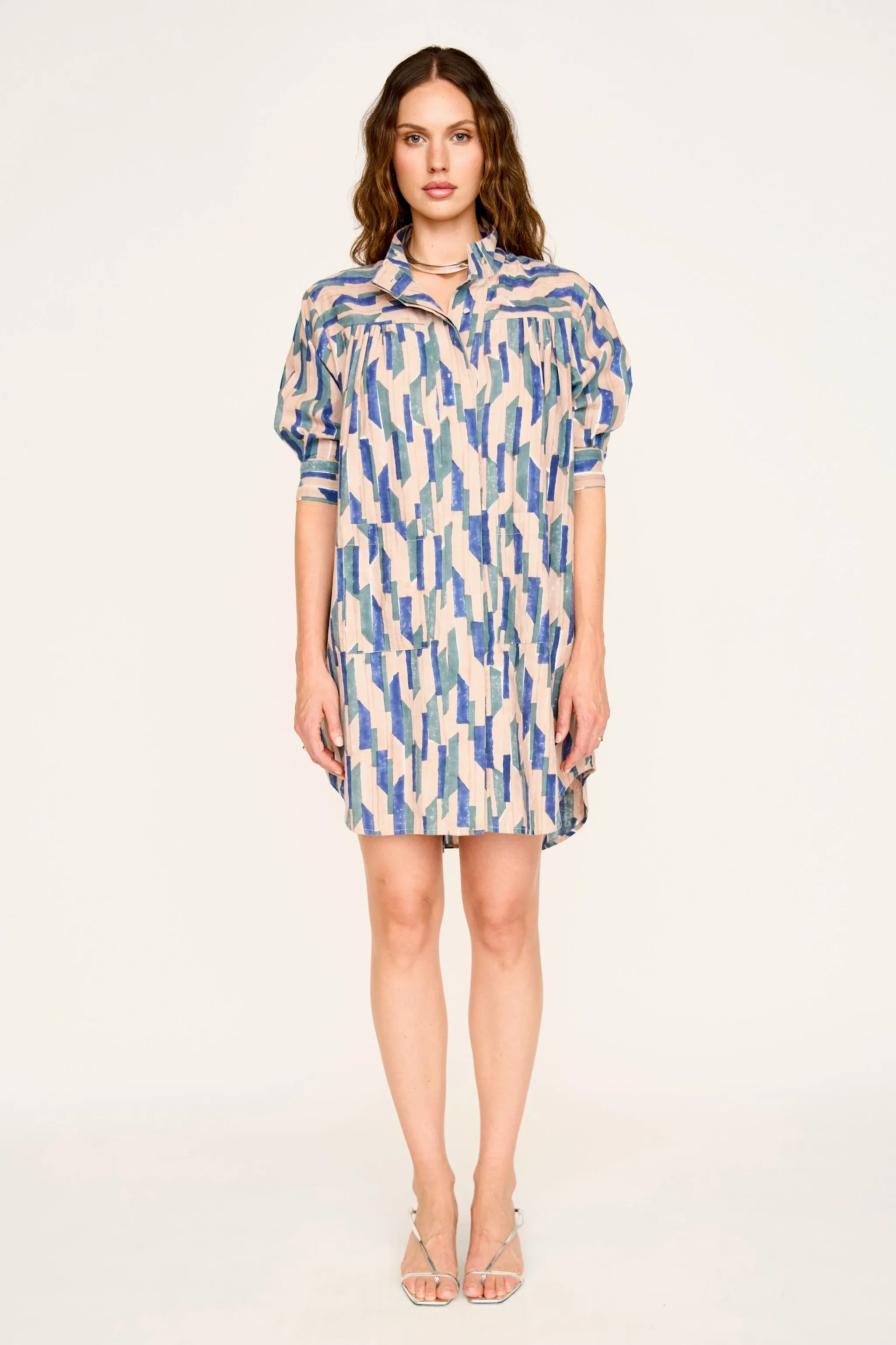 Marfa Dress in Cerulean Rainfall sold by Mirth