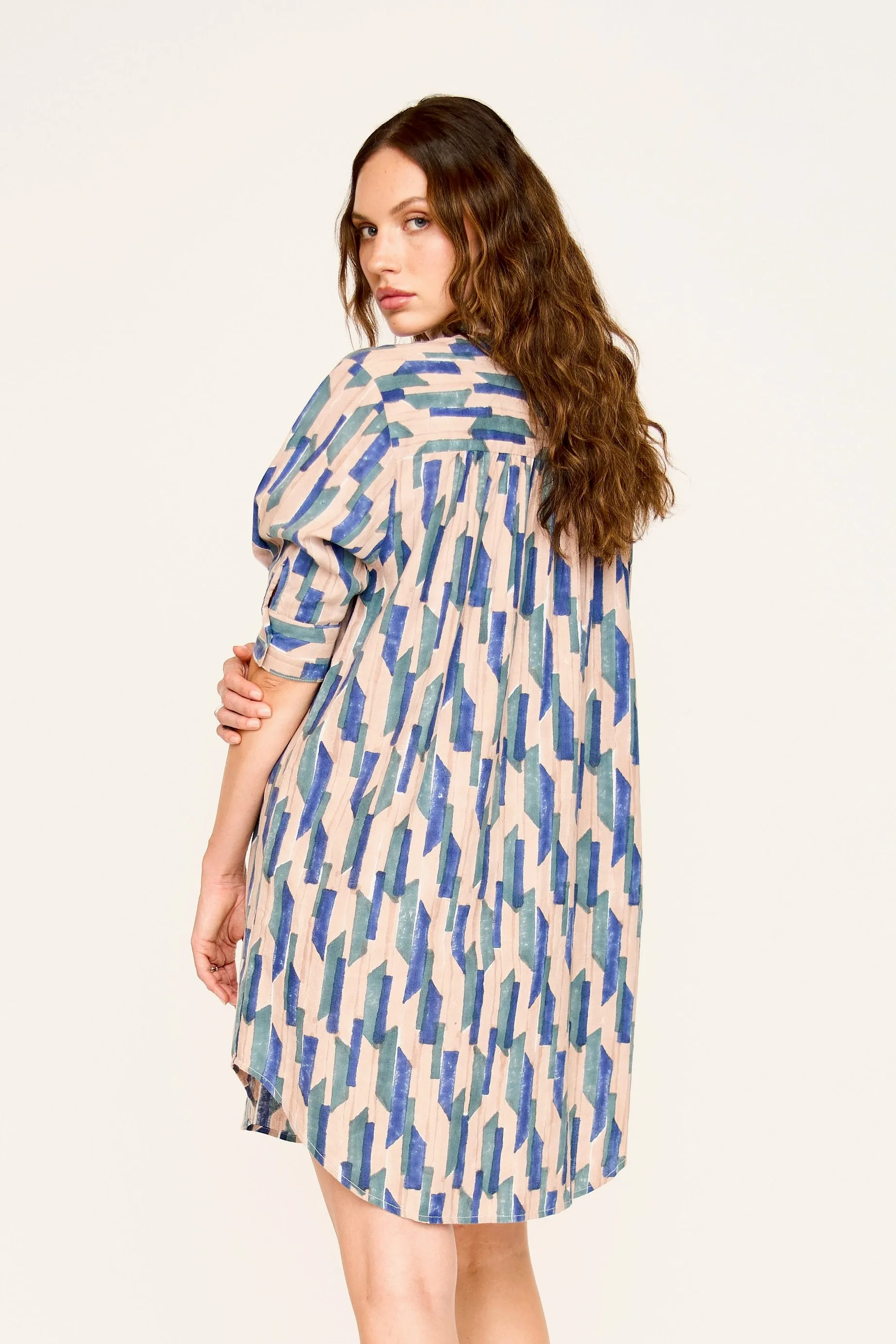 Marfa Dress in Cerulean Rainfall sold by Mirth product image thumbnail 4
