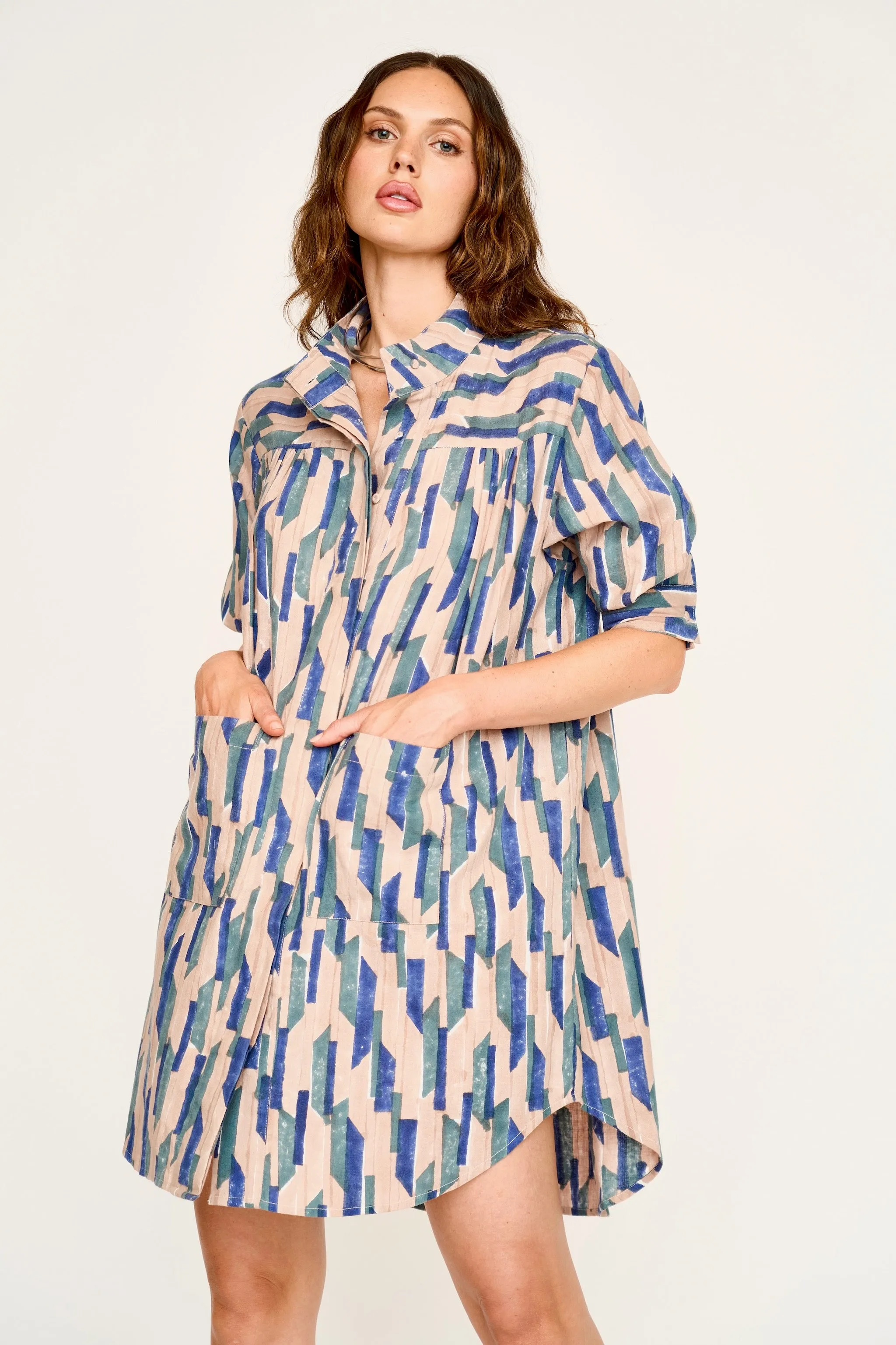 Marfa Dress in Cerulean Rainfall sold by Mirth product image thumbnail 2