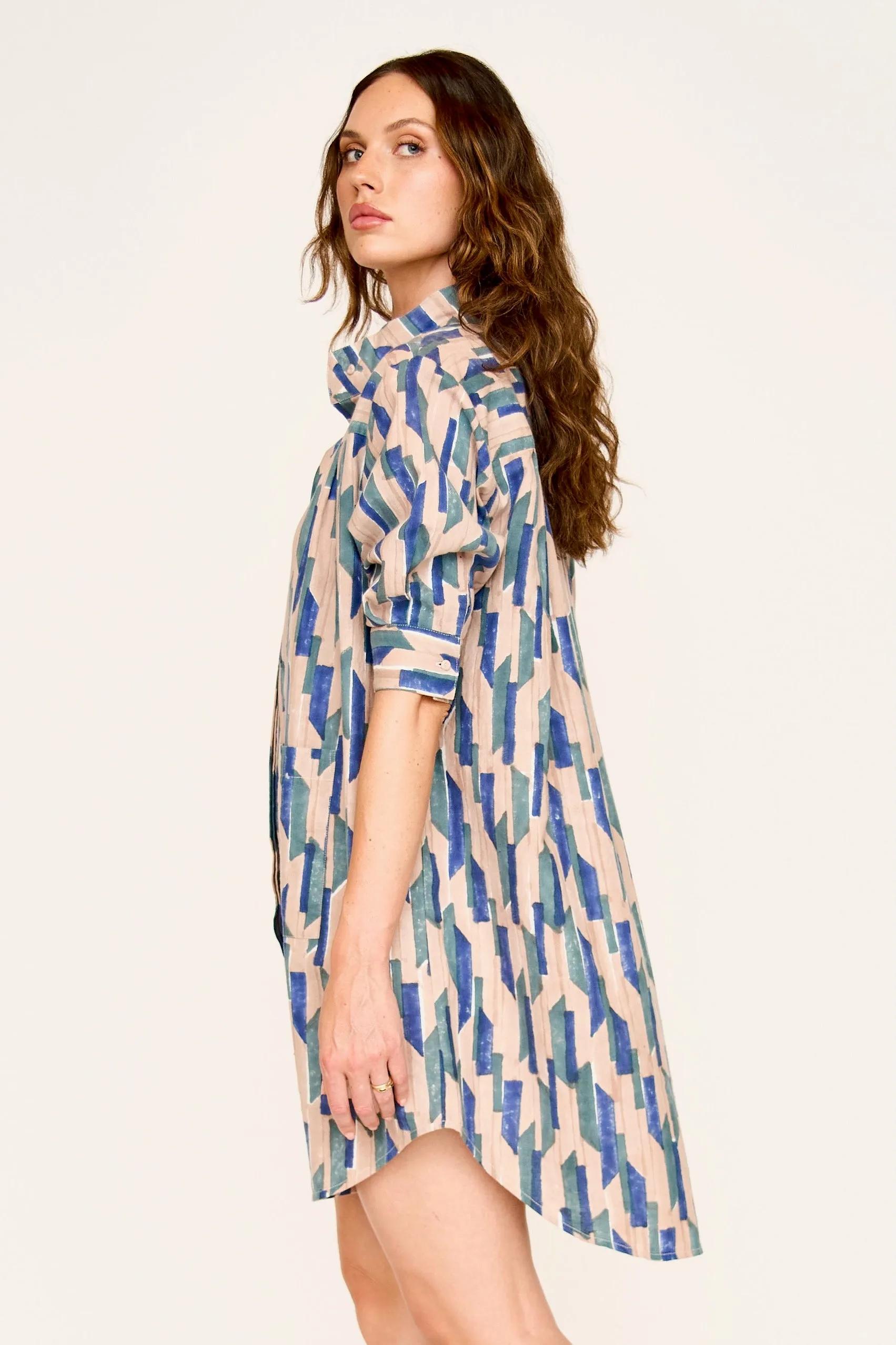 Marfa Dress in Cerulean Rainfall sold by Mirth product image thumbnail 3
