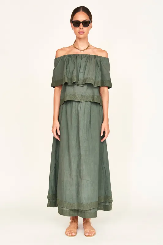 Pondicherry Top in Verde Fossil sold by Mirth