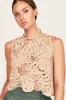 Santanyi Crochet Floral Tank in Sand sold by Mirth