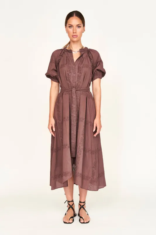 Somerset Dress in Grappa Marine Eyelet sold by Mirth