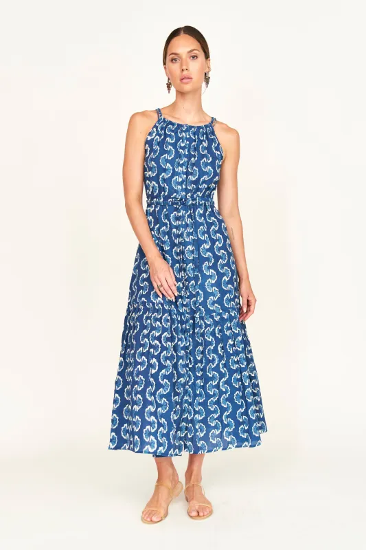 Corsica Sundress in Indigo Orchard Road sold by Mirth