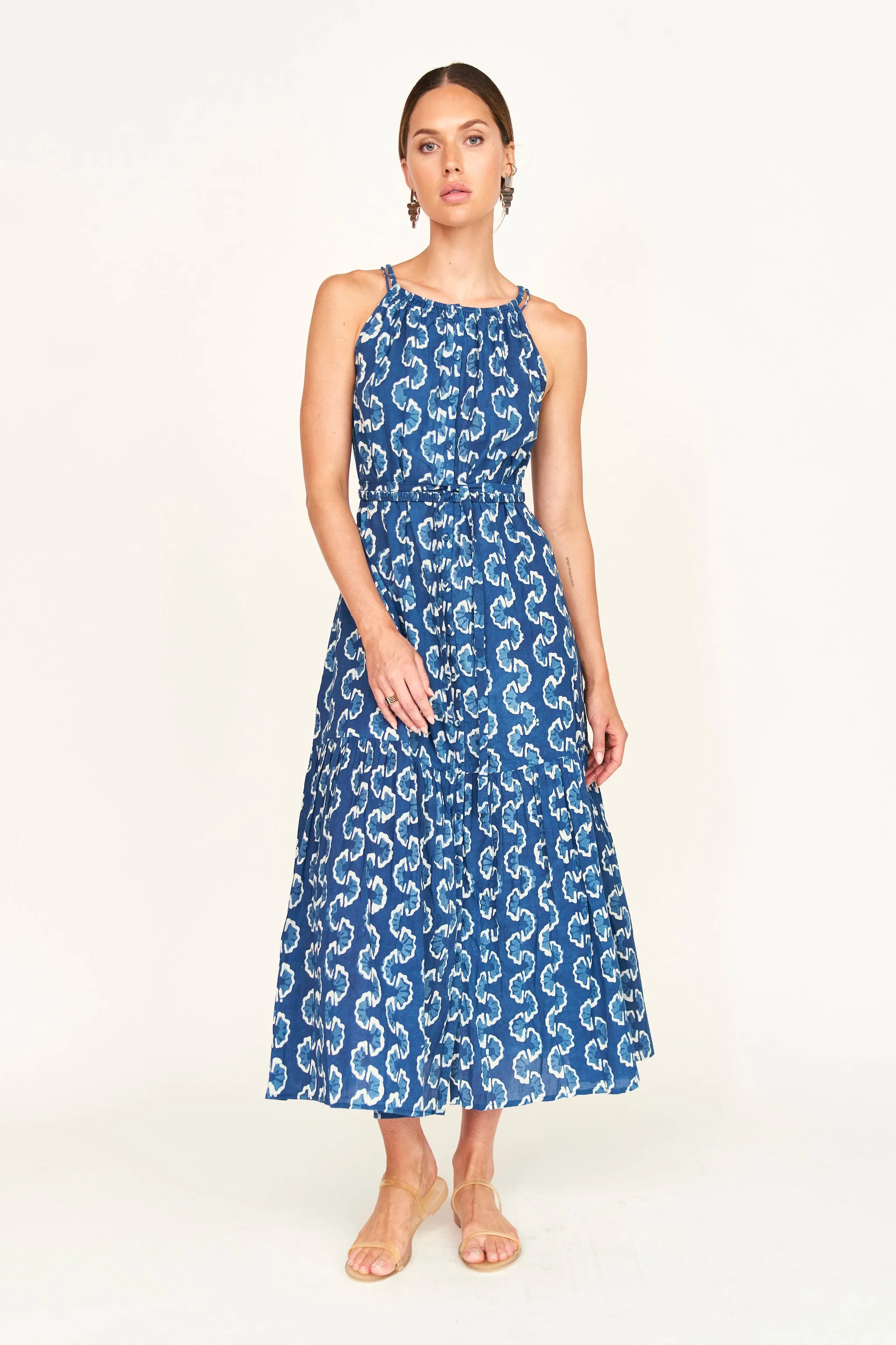 Corsica Sundress in Indigo Orchard Road sold by Mirth
