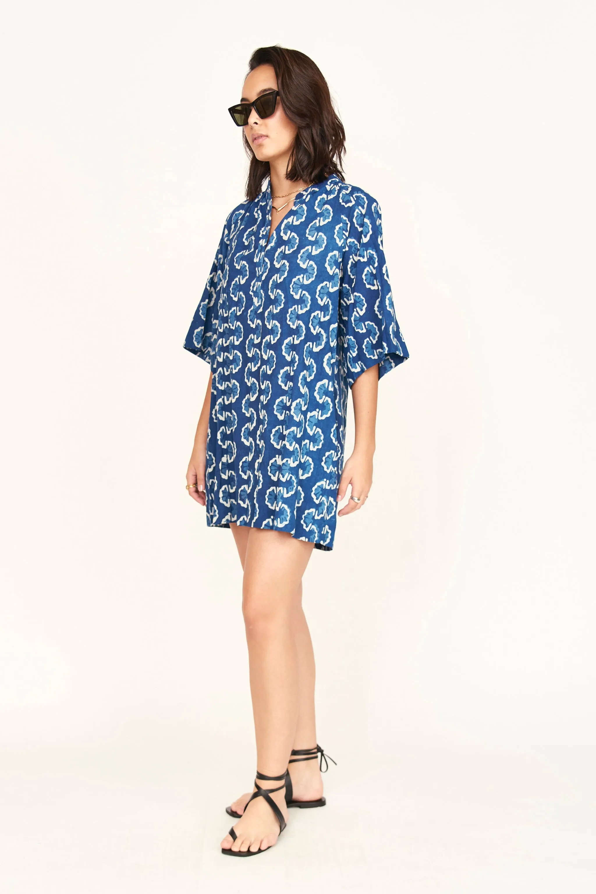 Faro Dress in Indigo Orchard Road sold by Mirth product image thumbnail 3