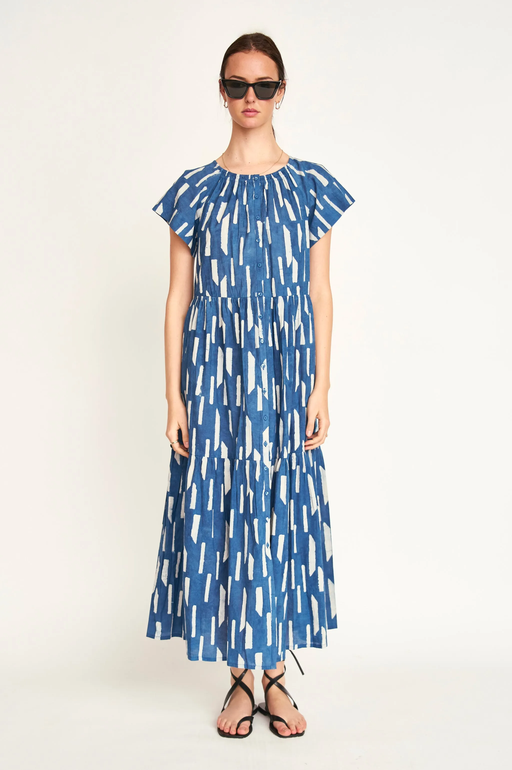Vienna Maxi Dress in Indigo Rainfall sold by Mirth product image thumbnail 5