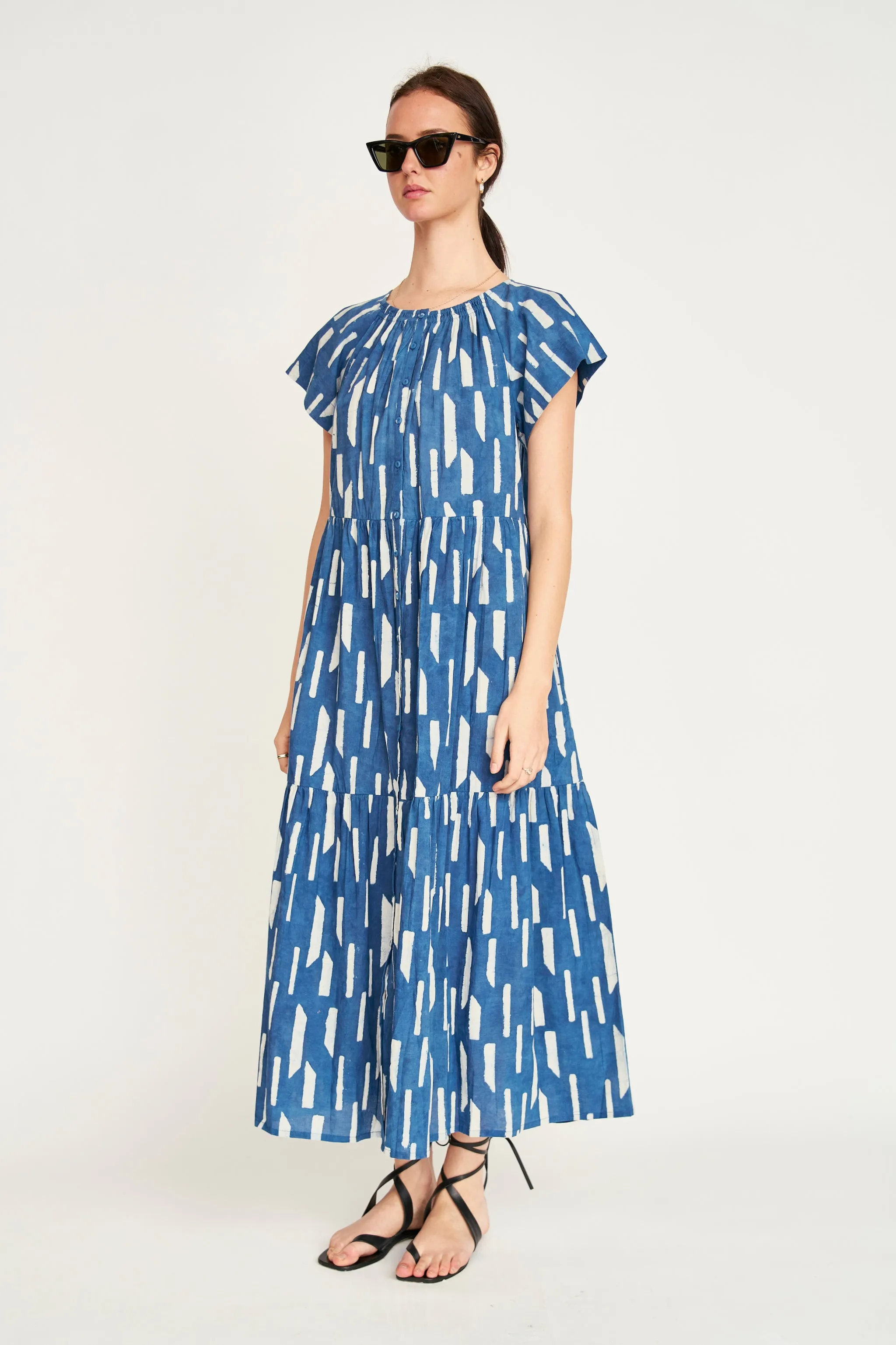 Vienna Maxi Dress in Indigo Rainfall sold by Mirth product image thumbnail 3