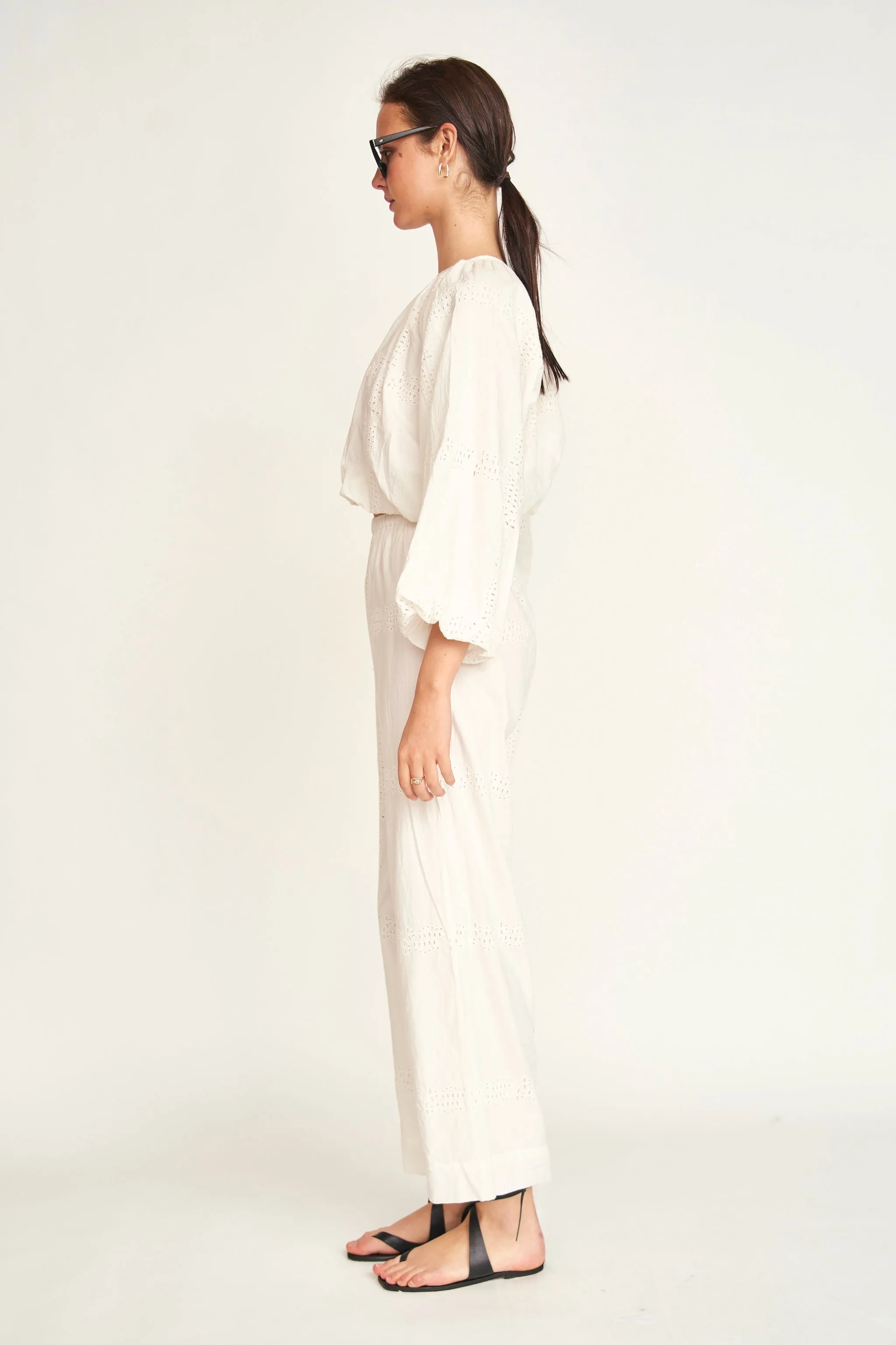Baden Pant in White Marine Eyelet sold by Mirth product image thumbnail 4
