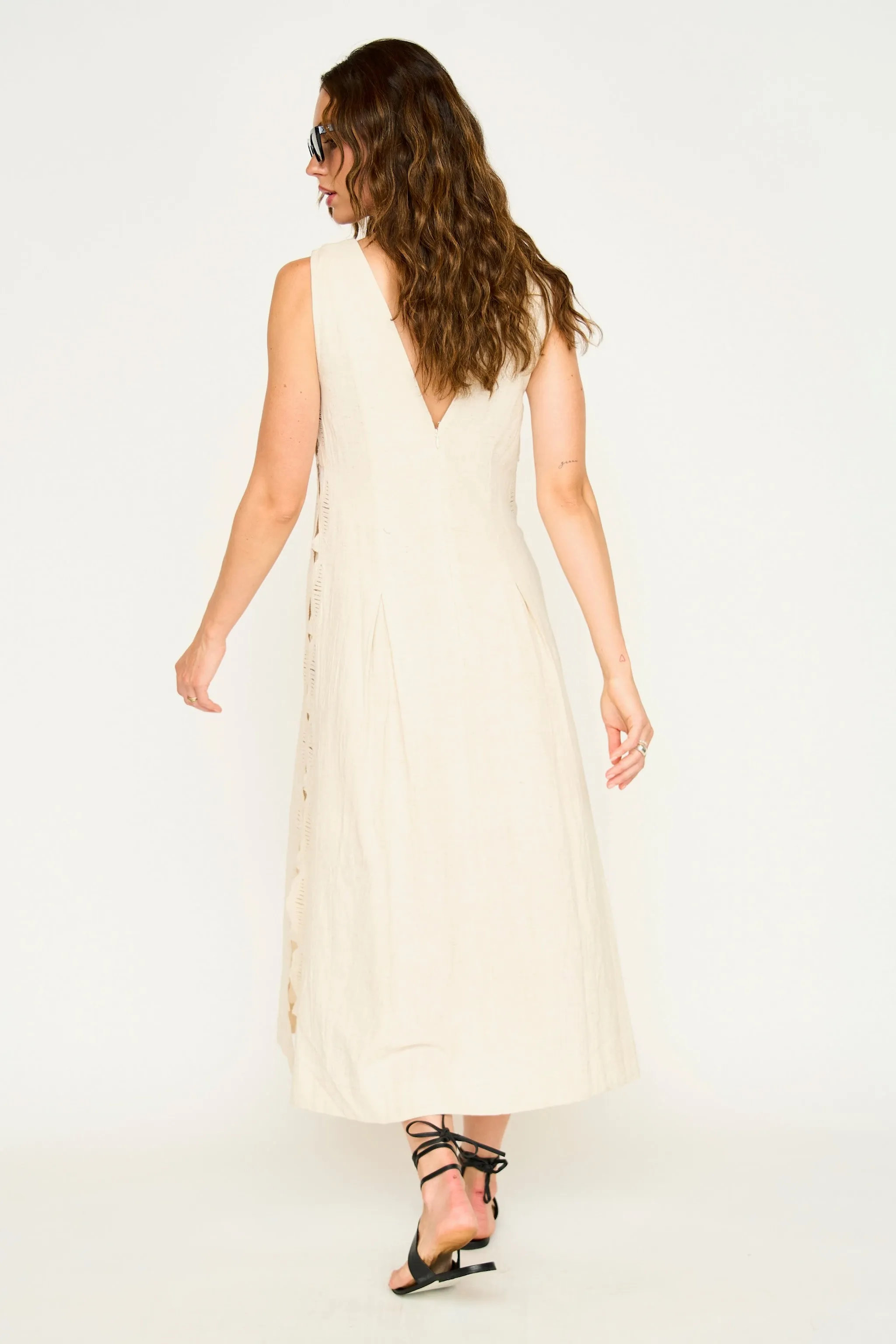 Barcelona Dress in Oat Marine Eyelet sold by Mirth product image thumbnail 5