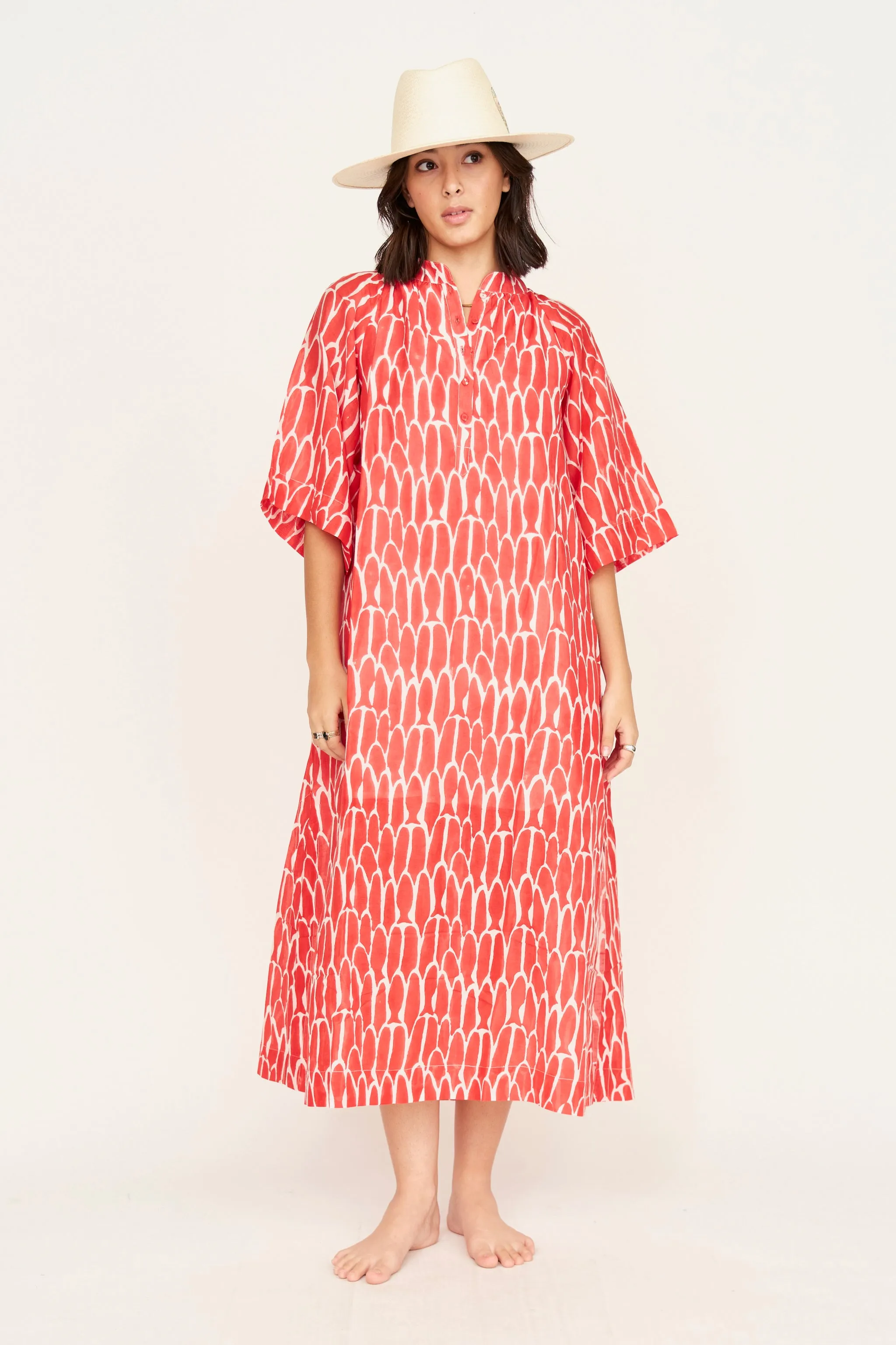 Faro Caftan in Redfish sold by Mirth