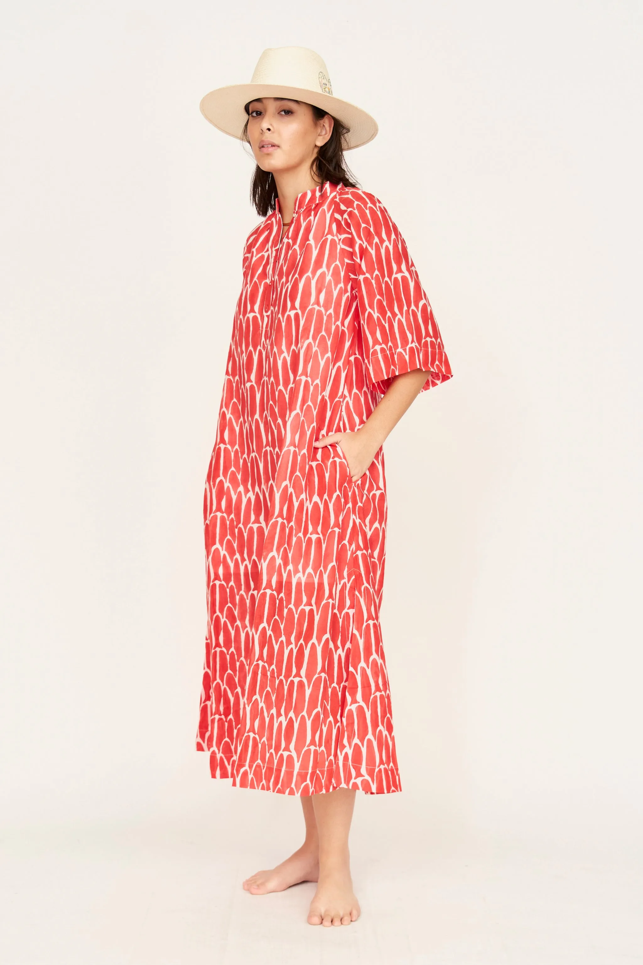 Faro Caftan in Redfish sold by Mirth product image thumbnail 3