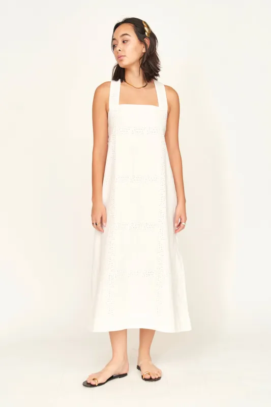 Ica Dress in White Marine Eyelet sold by Mirth