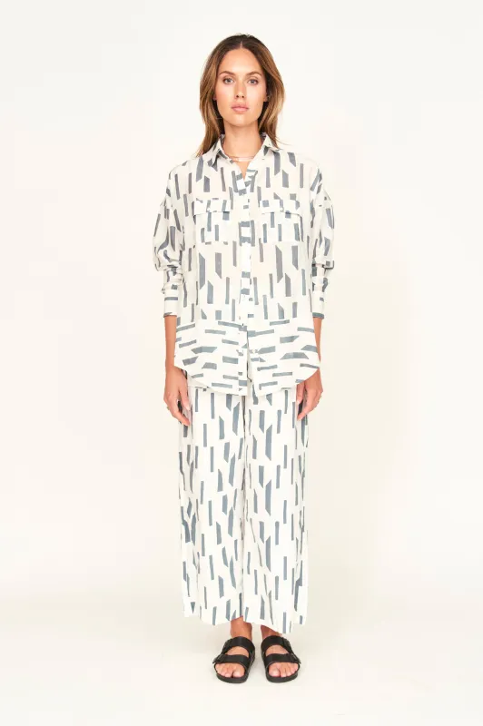 Kyoto Shirt in White Rainfall sold by Mirth