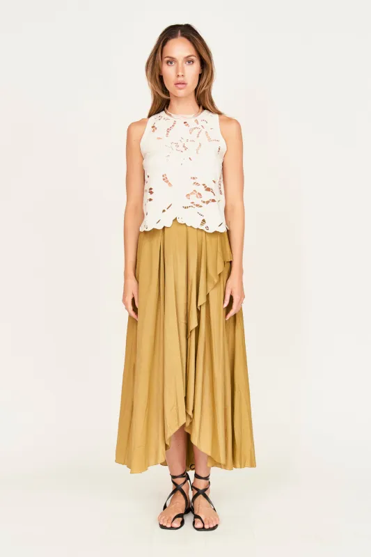 Santanyi Cutwork Tank in White sold by Mirth