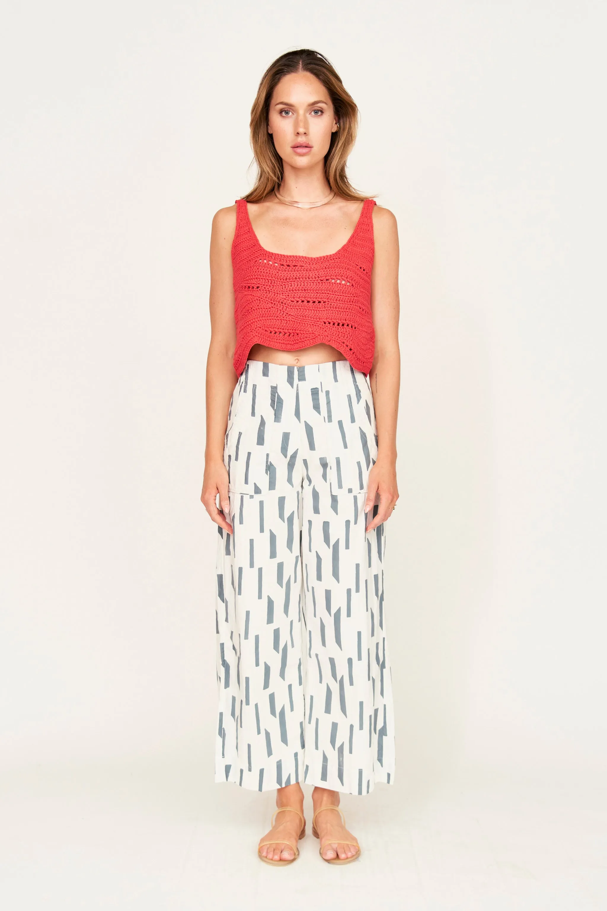 Tivot Pant in White Rainfall sold by Mirth