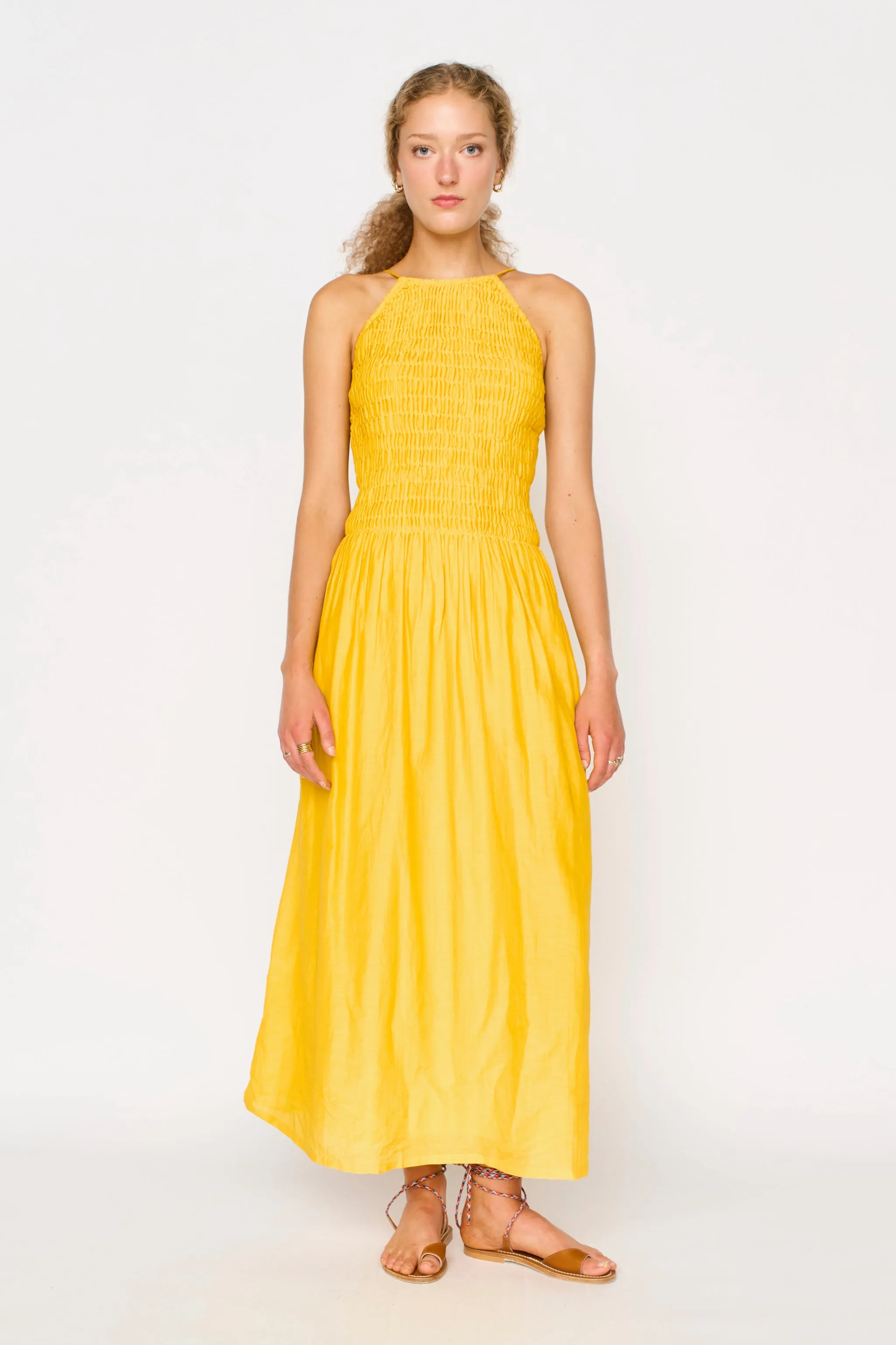 Alba Dress in Canary sold by Mirth