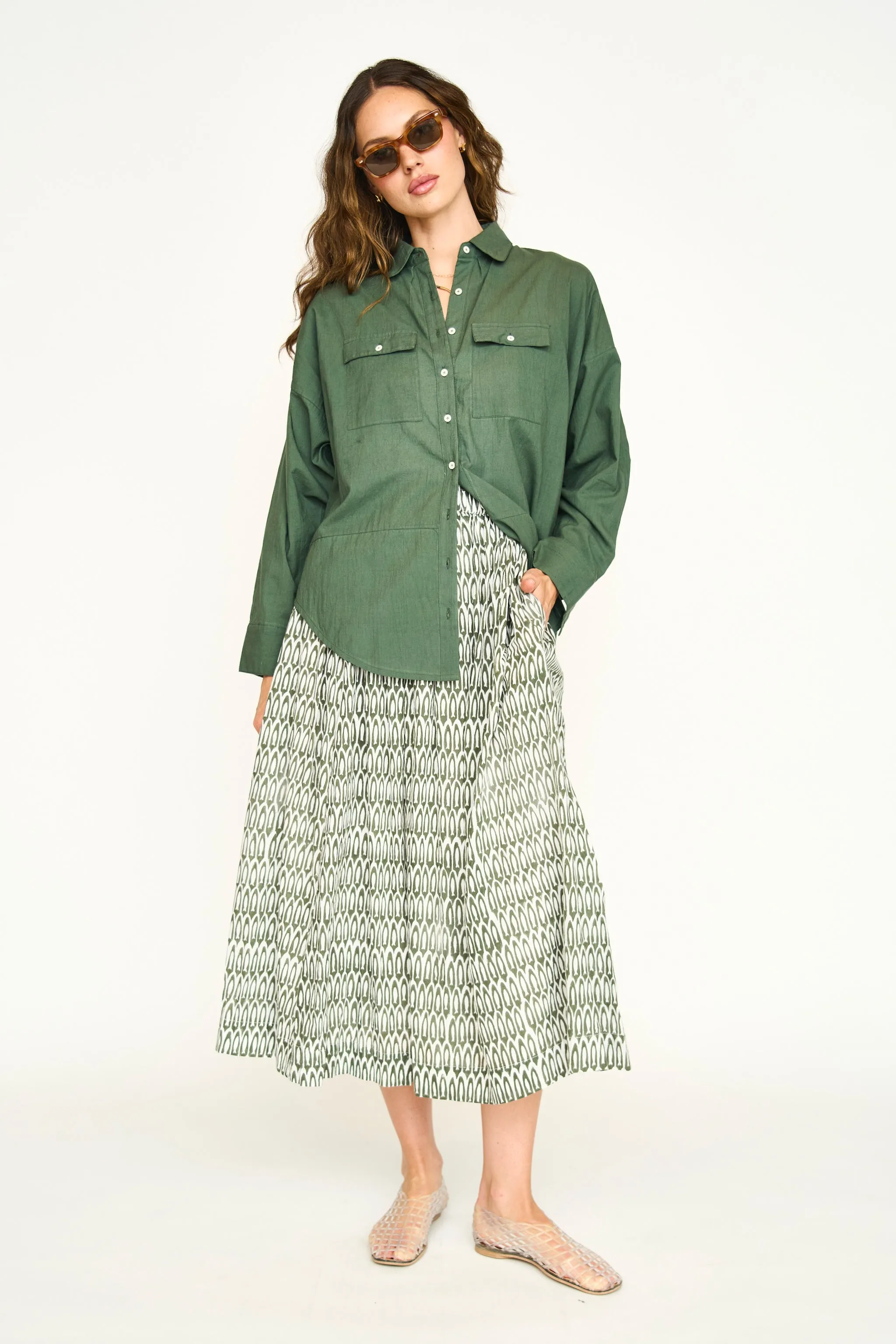 Kyoto Shirt in Kelp sold by Mirth