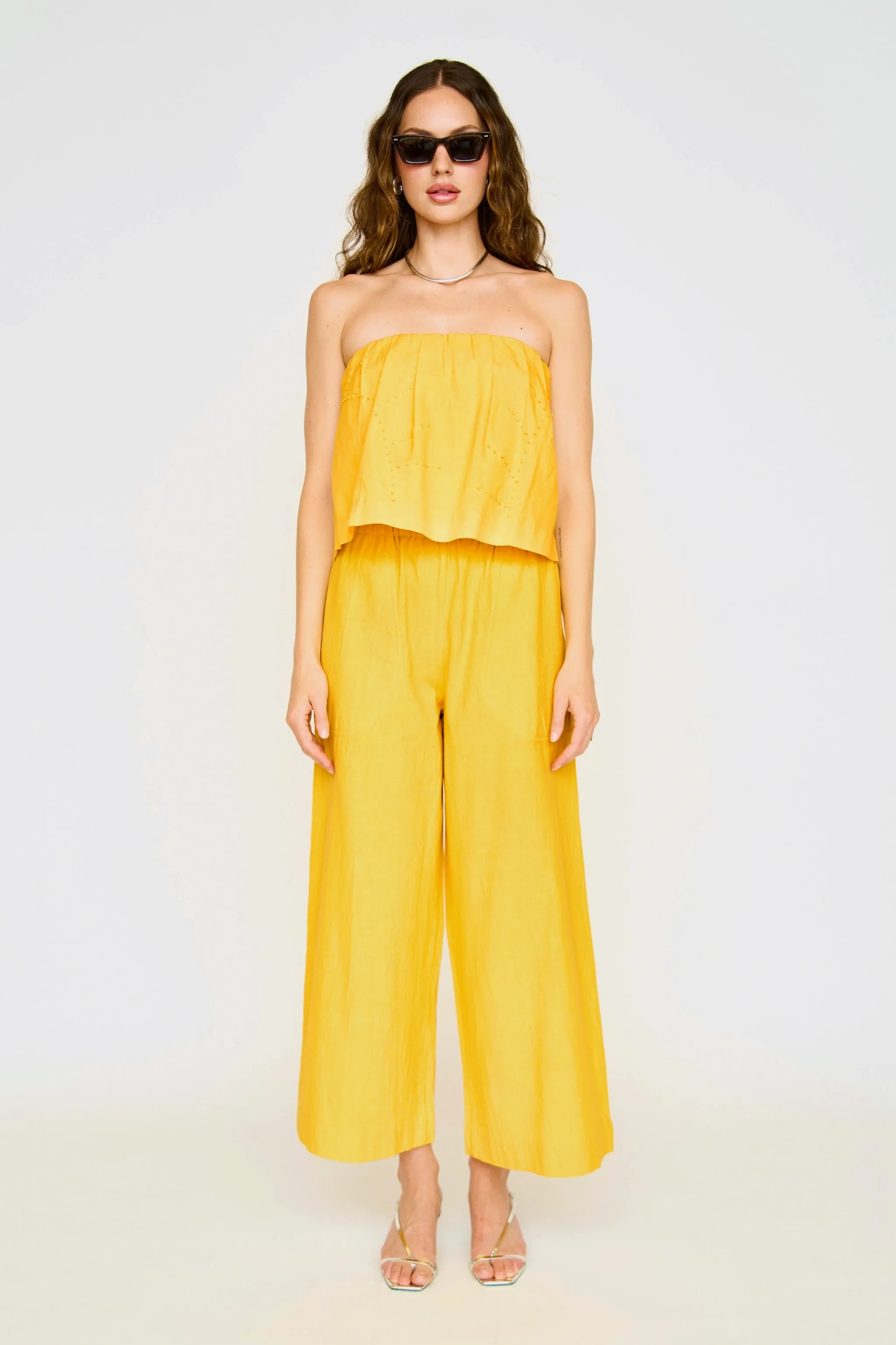 Mirth Pant in Canary sold by Mirth