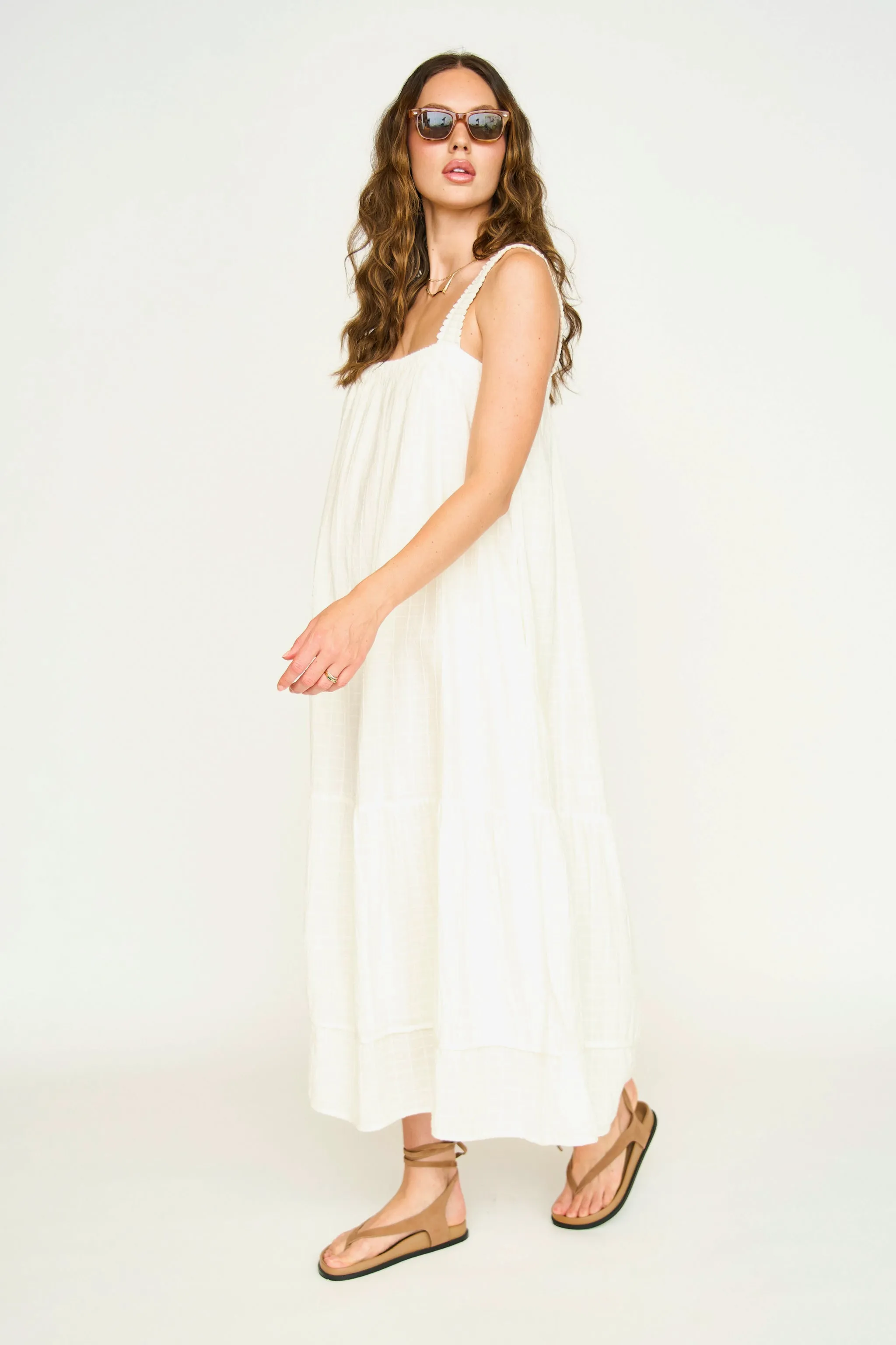 Monaco Dress in White Boxstitch sold by Mirth product image thumbnail 3