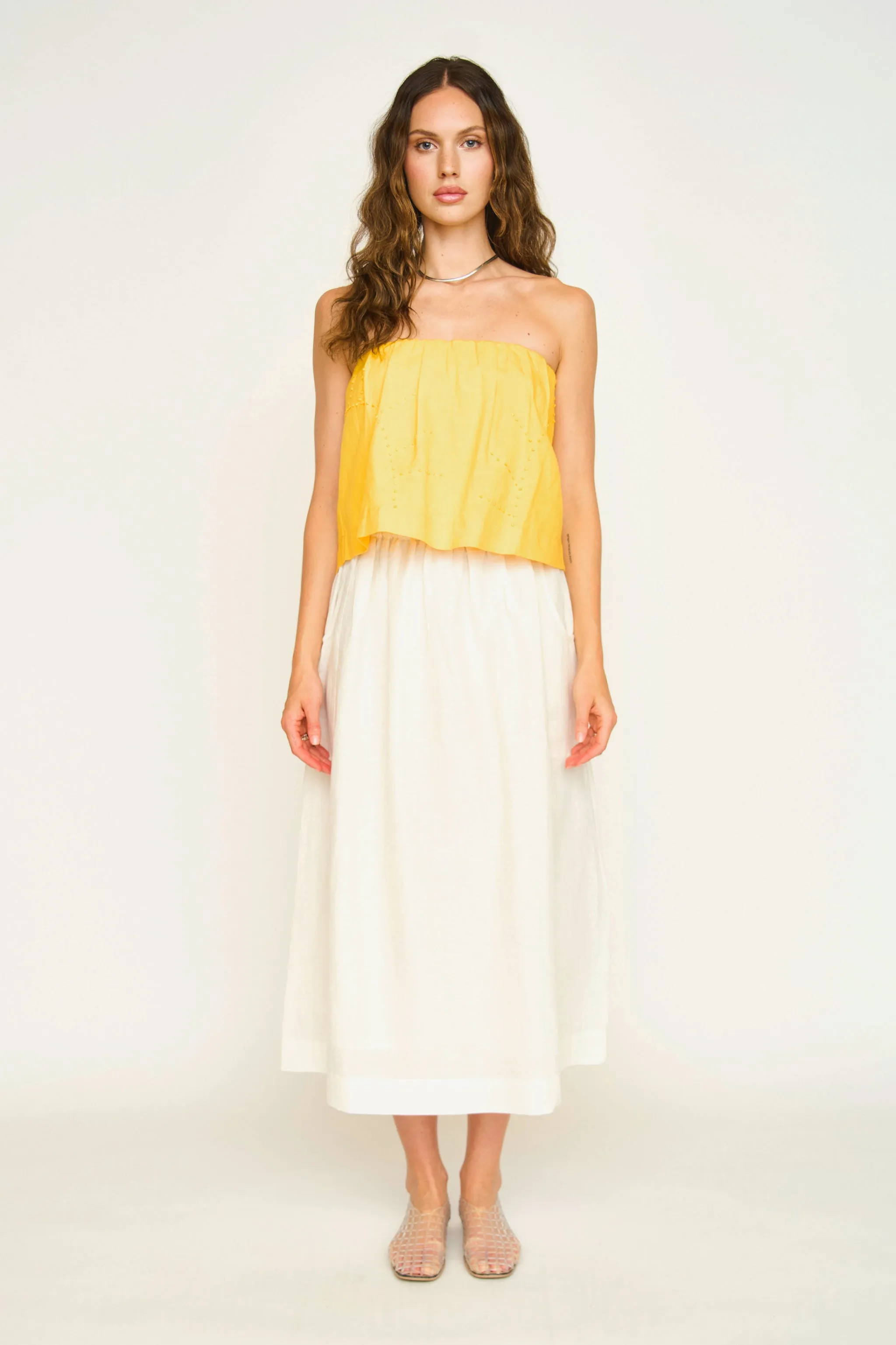 Verona Skirt in White sold by Mirth